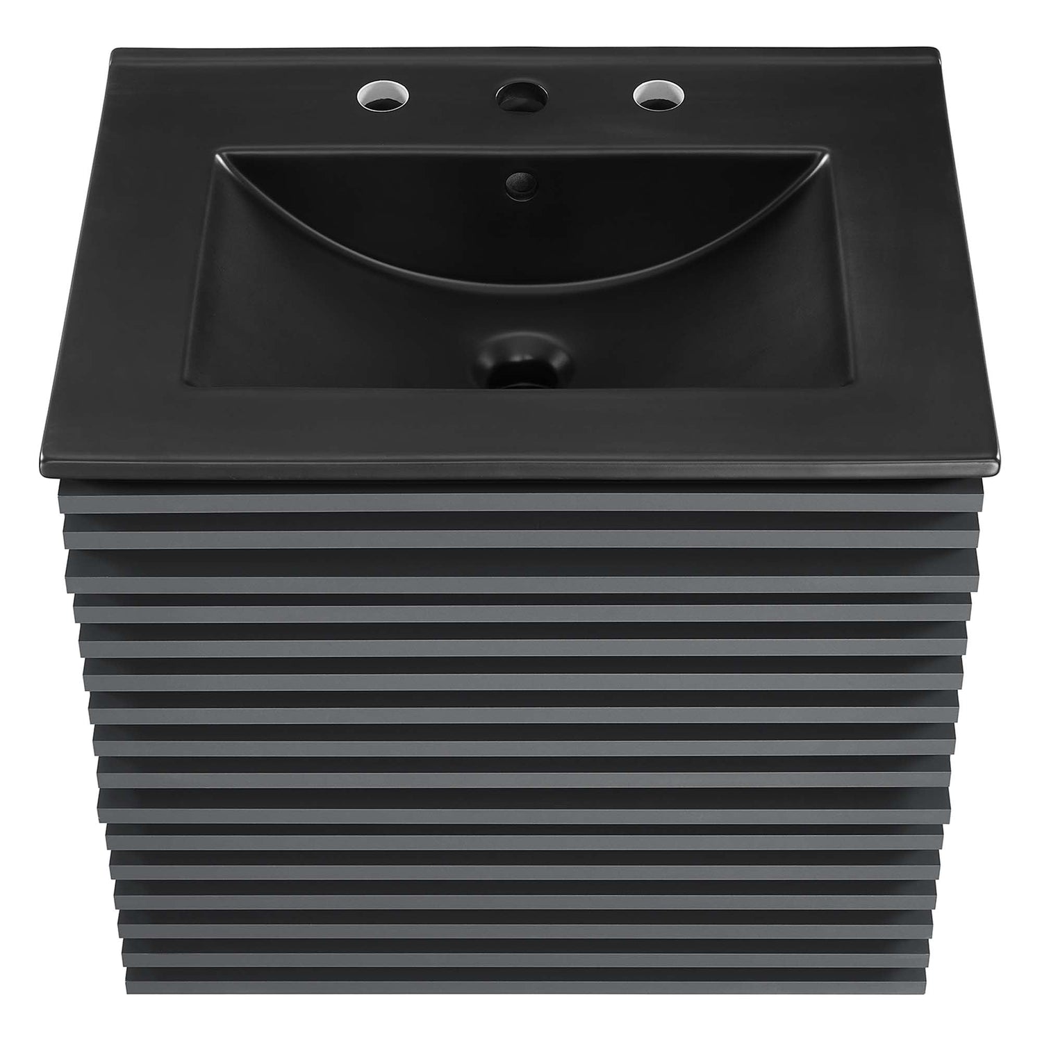Render Wall-Mount Bathroom Vanity with Black Basin Included by Modway