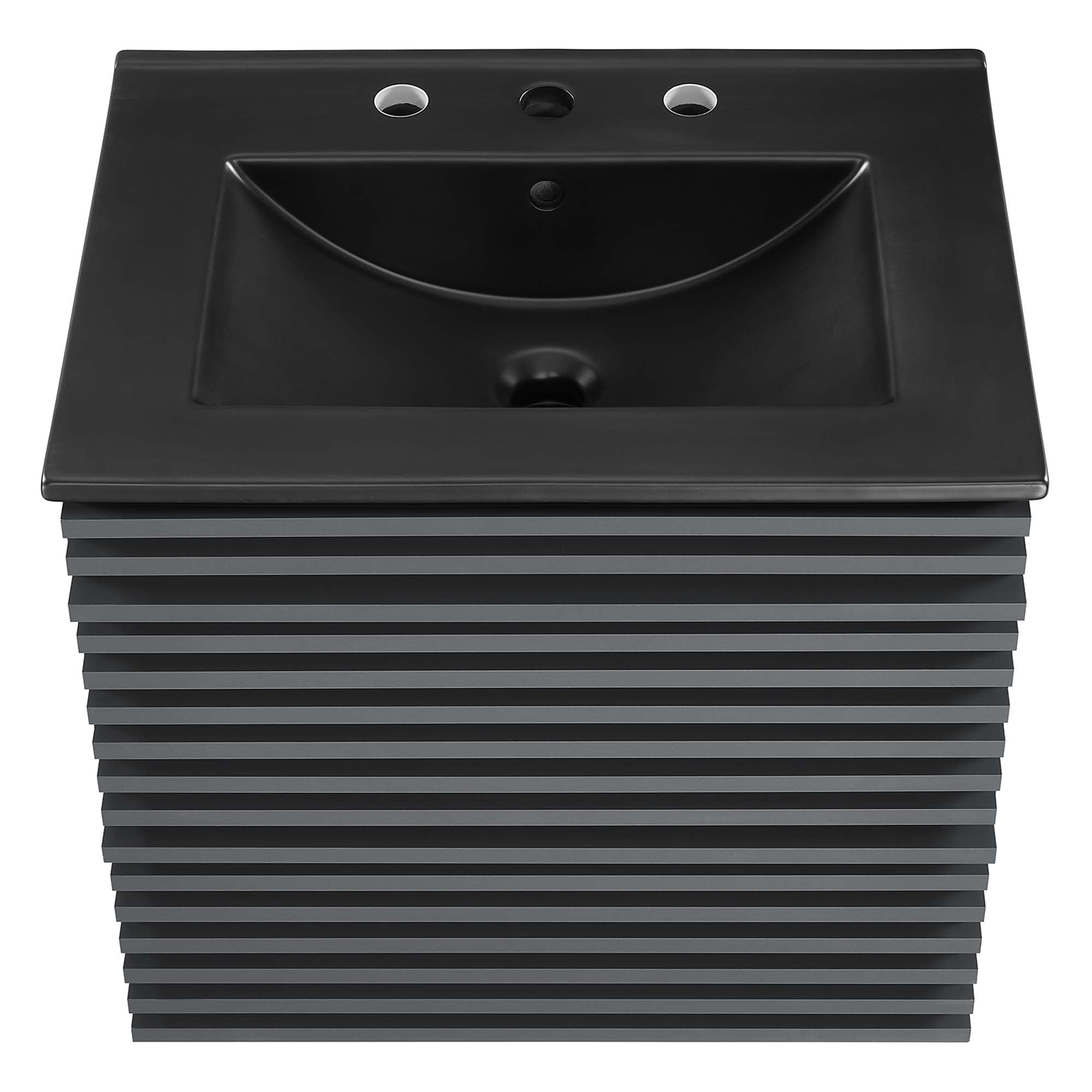 Render Wall-Mount Bathroom Vanity with Black Basin Included by Modway