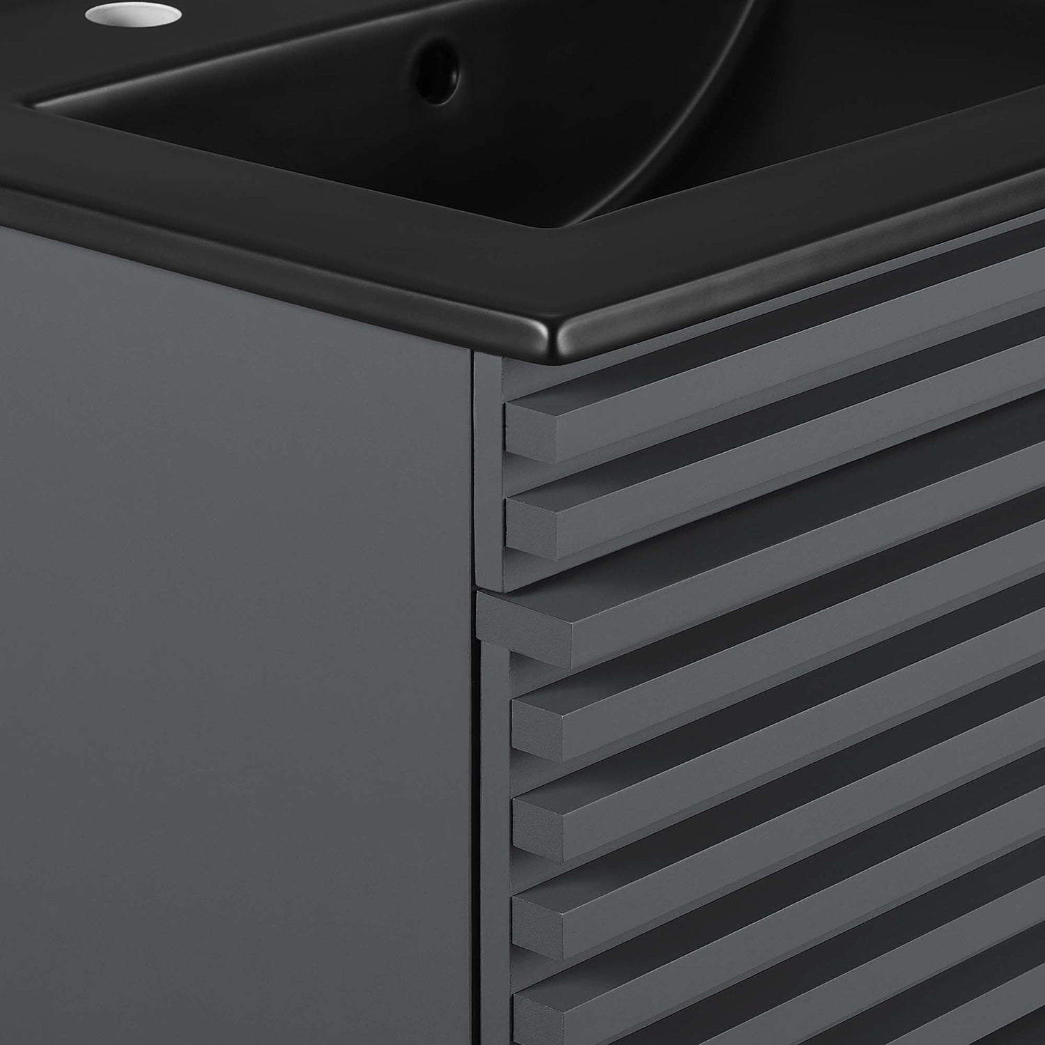 Render Wall-Mount Bathroom Vanity with Black Basin Included by Modway