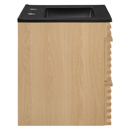 Render Wall-Mount Bathroom Vanity with Black Basin Included by Modway