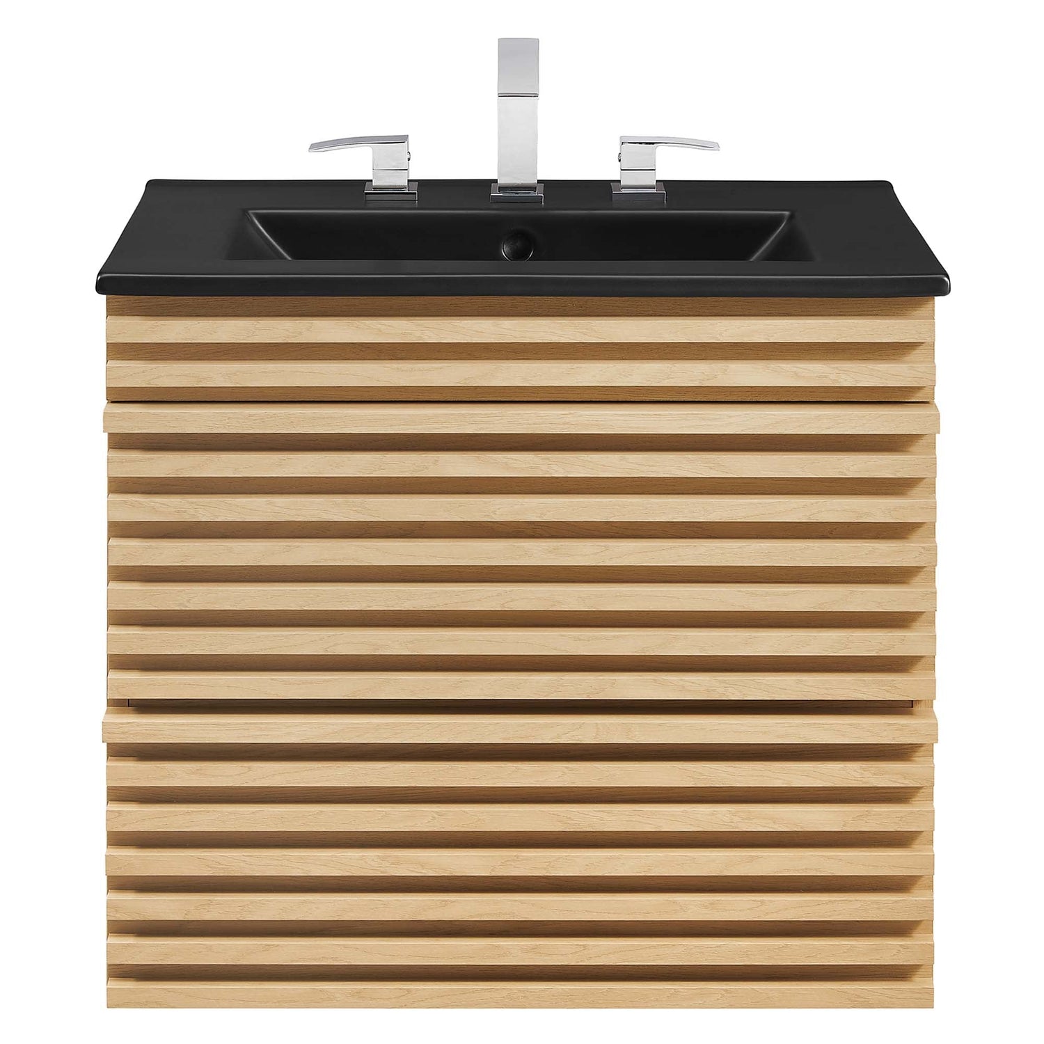 Render Wall-Mount Bathroom Vanity with Black Basin Included by Modway