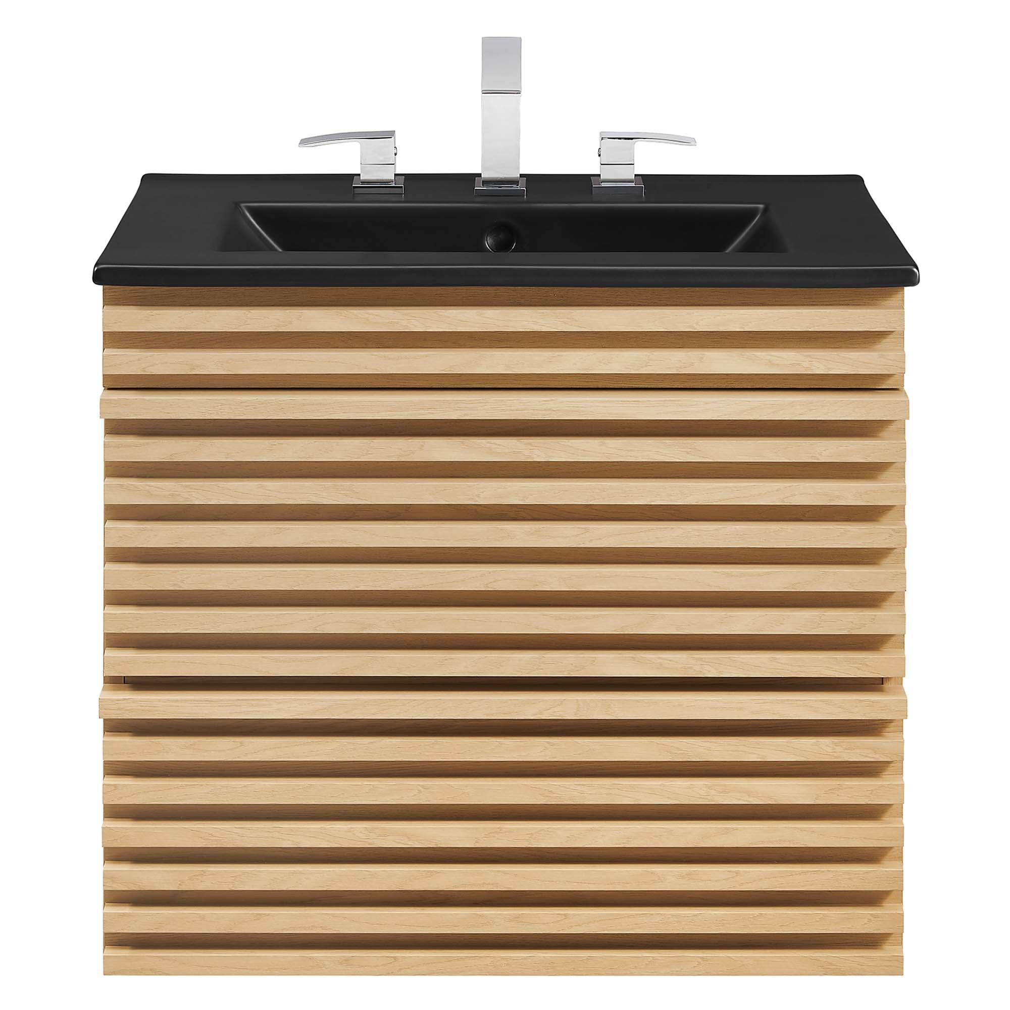Render Wall-Mount Bathroom Vanity with Black Basin Included by Modway