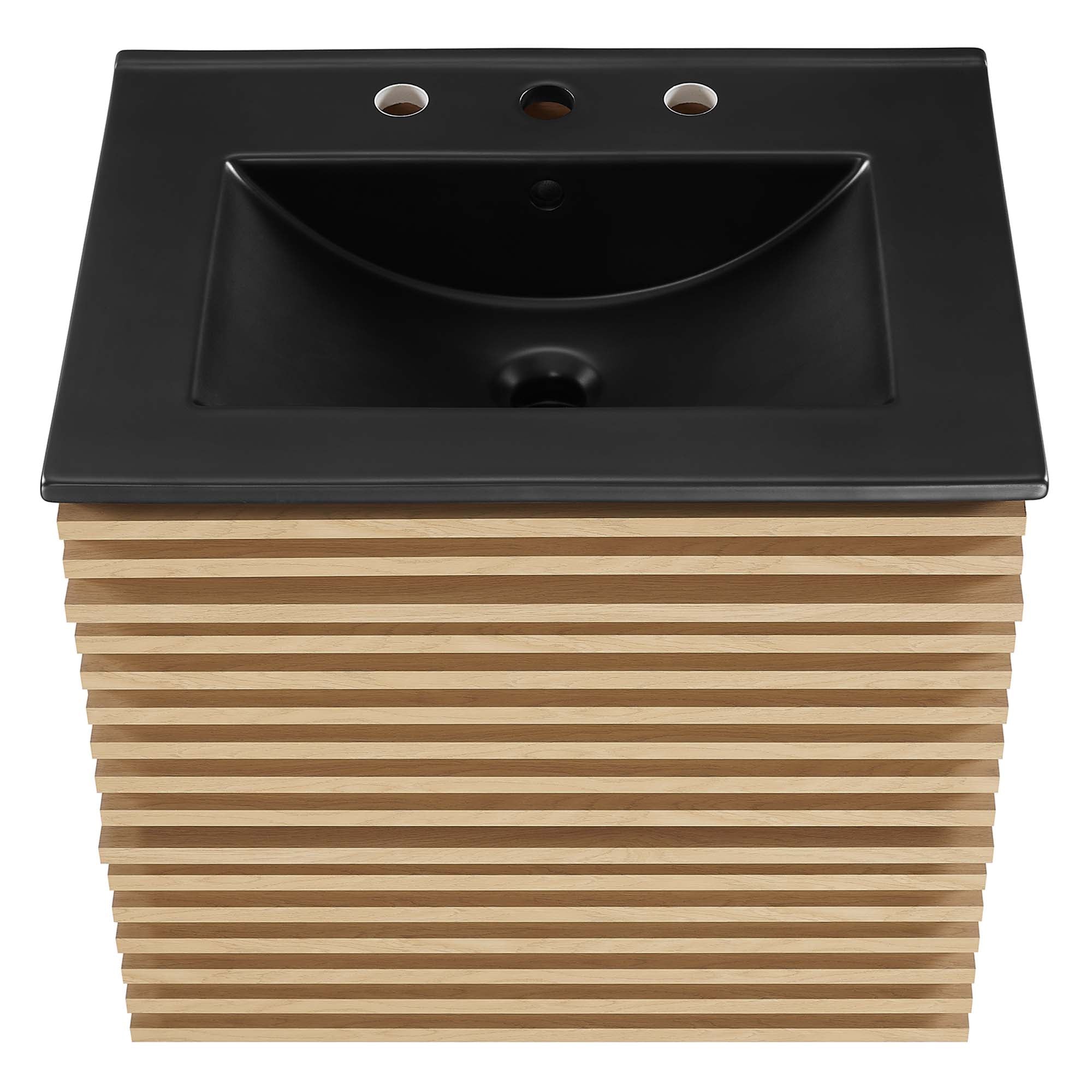 Render Wall-Mount Bathroom Vanity with Black Basin Included by Modway