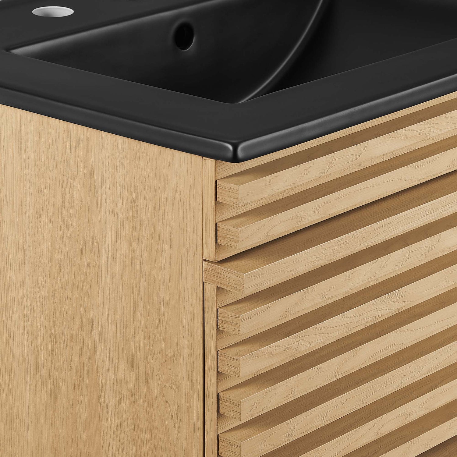 Render Wall-Mount Bathroom Vanity with Black Basin Included by Modway
