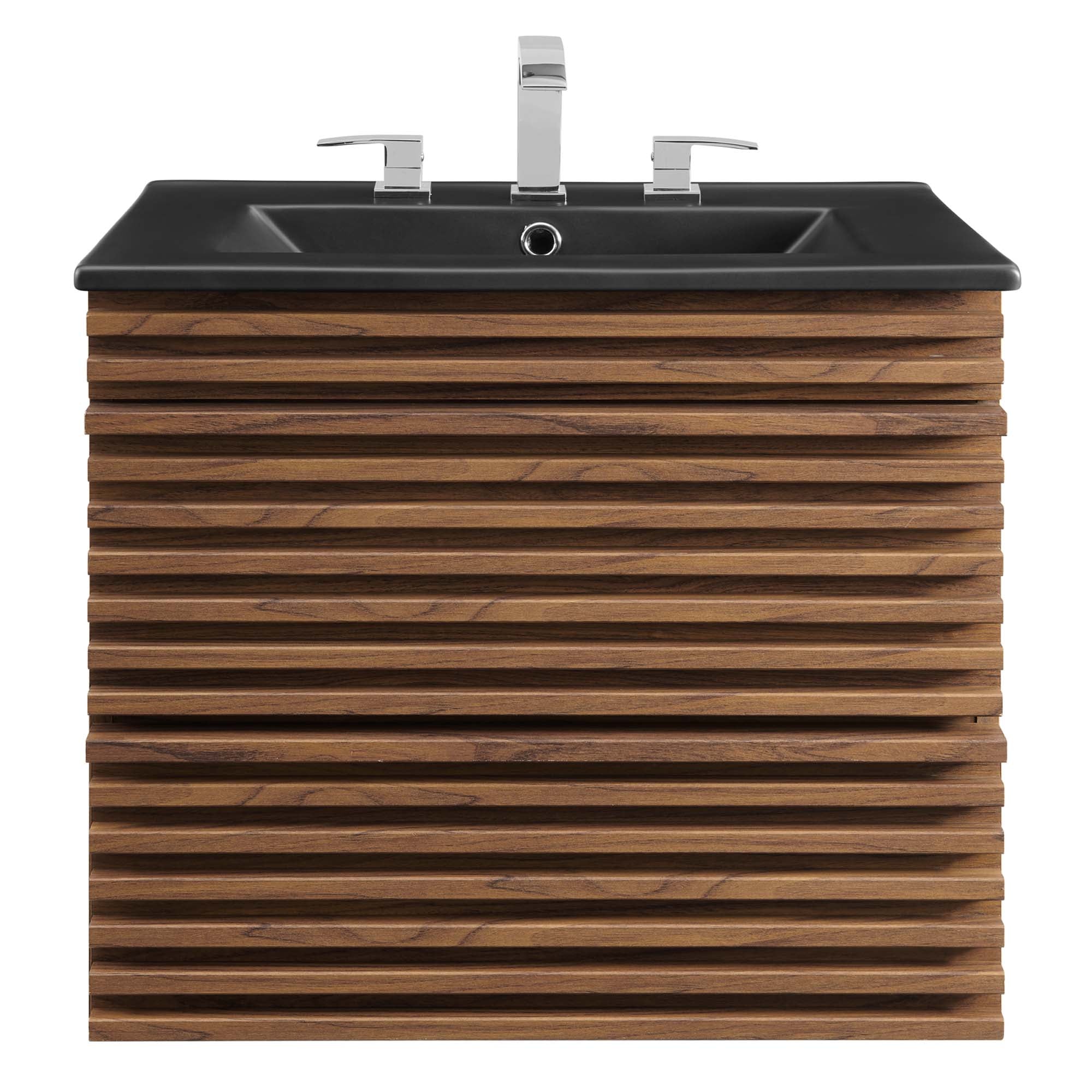Render Wall-Mount Bathroom Vanity with Black Basin Included by Modway
