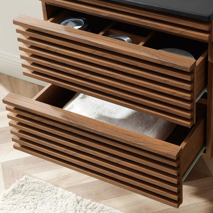 Render Wall-Mount Bathroom Vanity with Black Basin Included by Modway