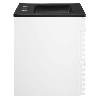 Render Wall-Mount Bathroom Vanity with Black Basin Included by Modway