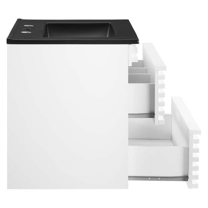 Render Wall-Mount Bathroom Vanity with Black Basin Included by Modway