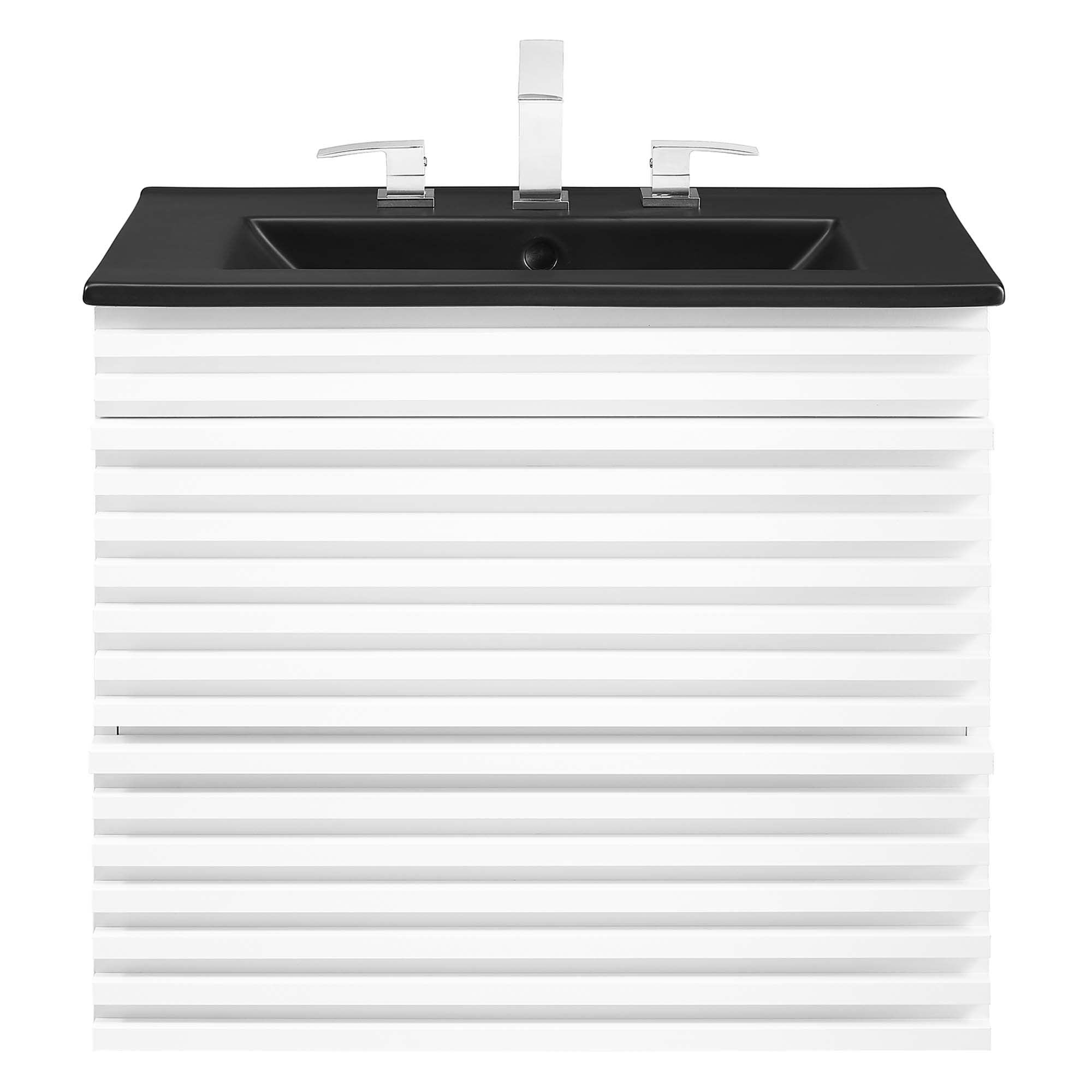 Render Wall-Mount Bathroom Vanity with Black Basin Included by Modway