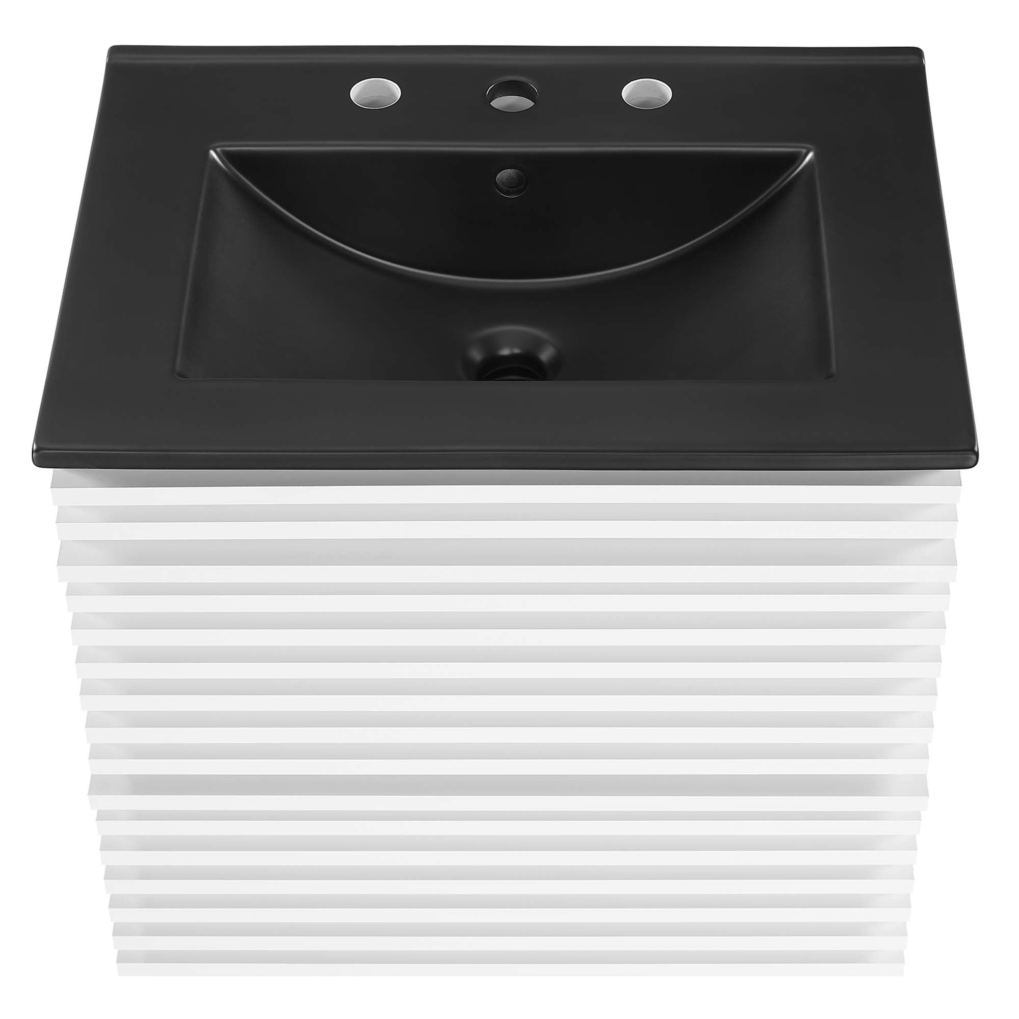 Render Wall-Mount Bathroom Vanity with Black Basin Included by Modway