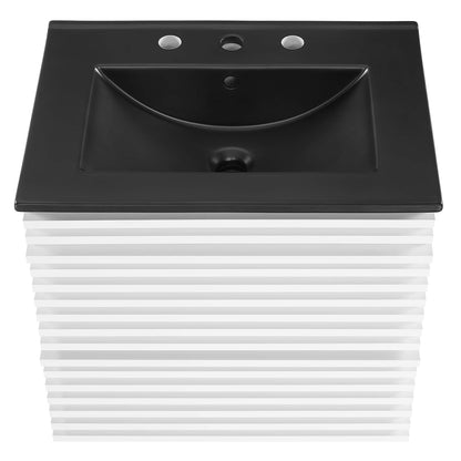 Render Wall-Mount Bathroom Vanity with Black Basin Included by Modway