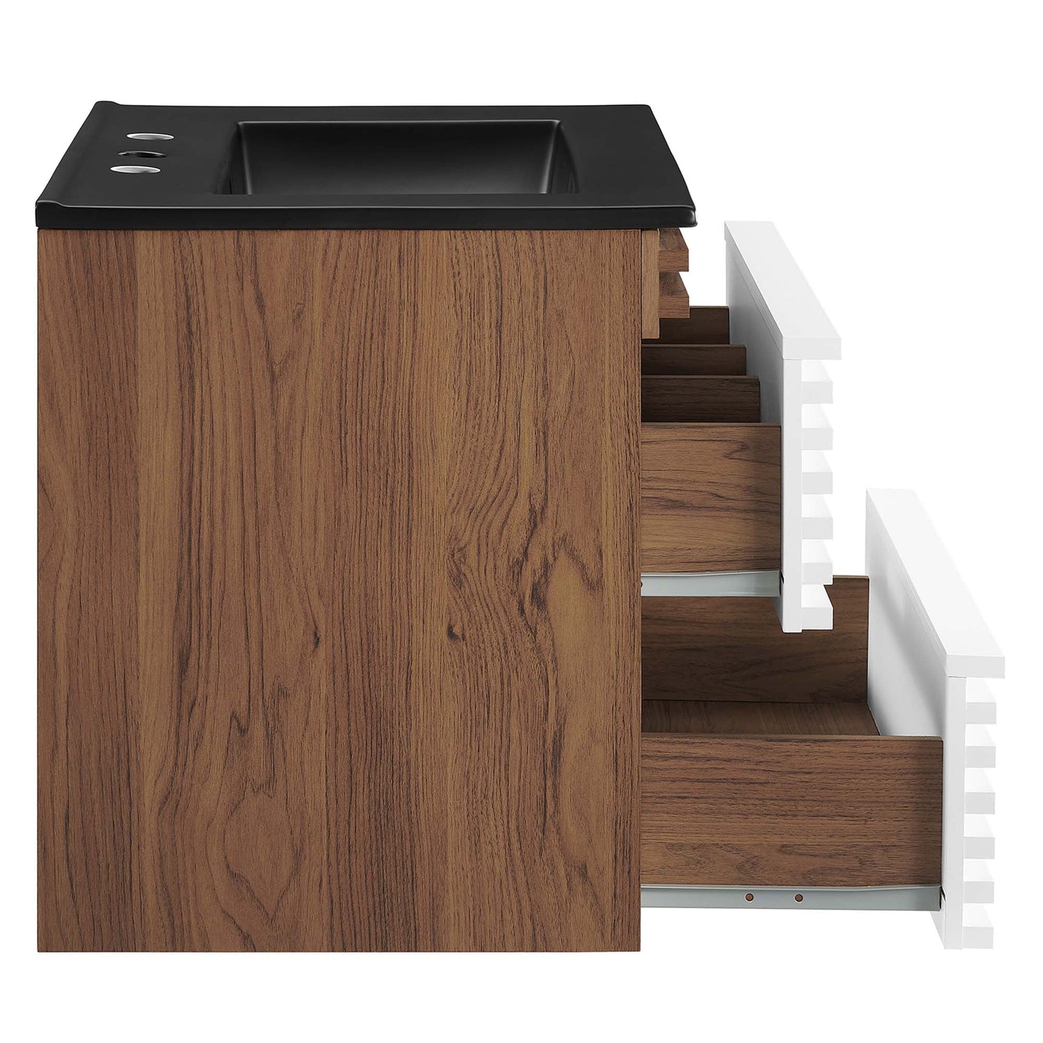 Render Wall-Mount Bathroom Vanity with Black Basin Included by Modway