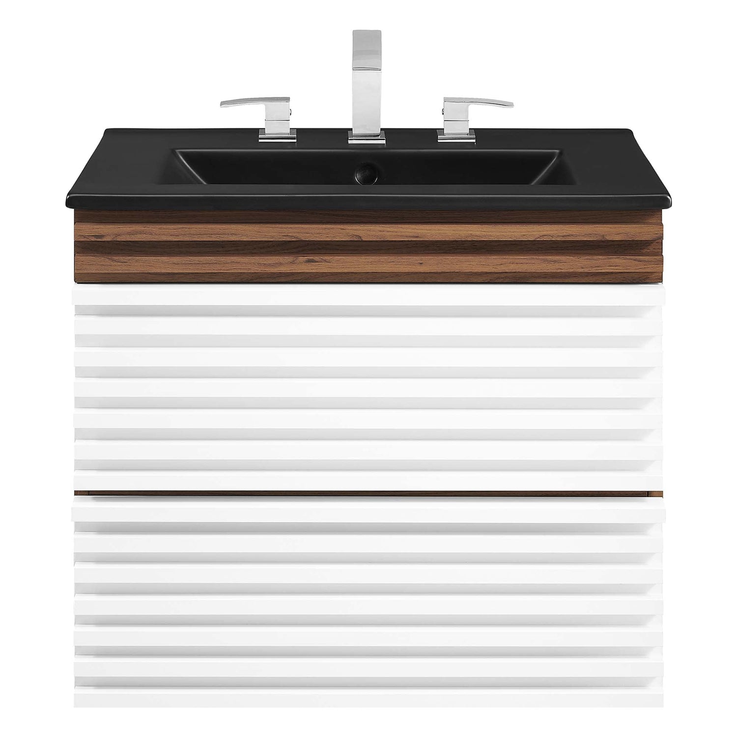 Render Wall-Mount Bathroom Vanity with Black Basin Included by Modway