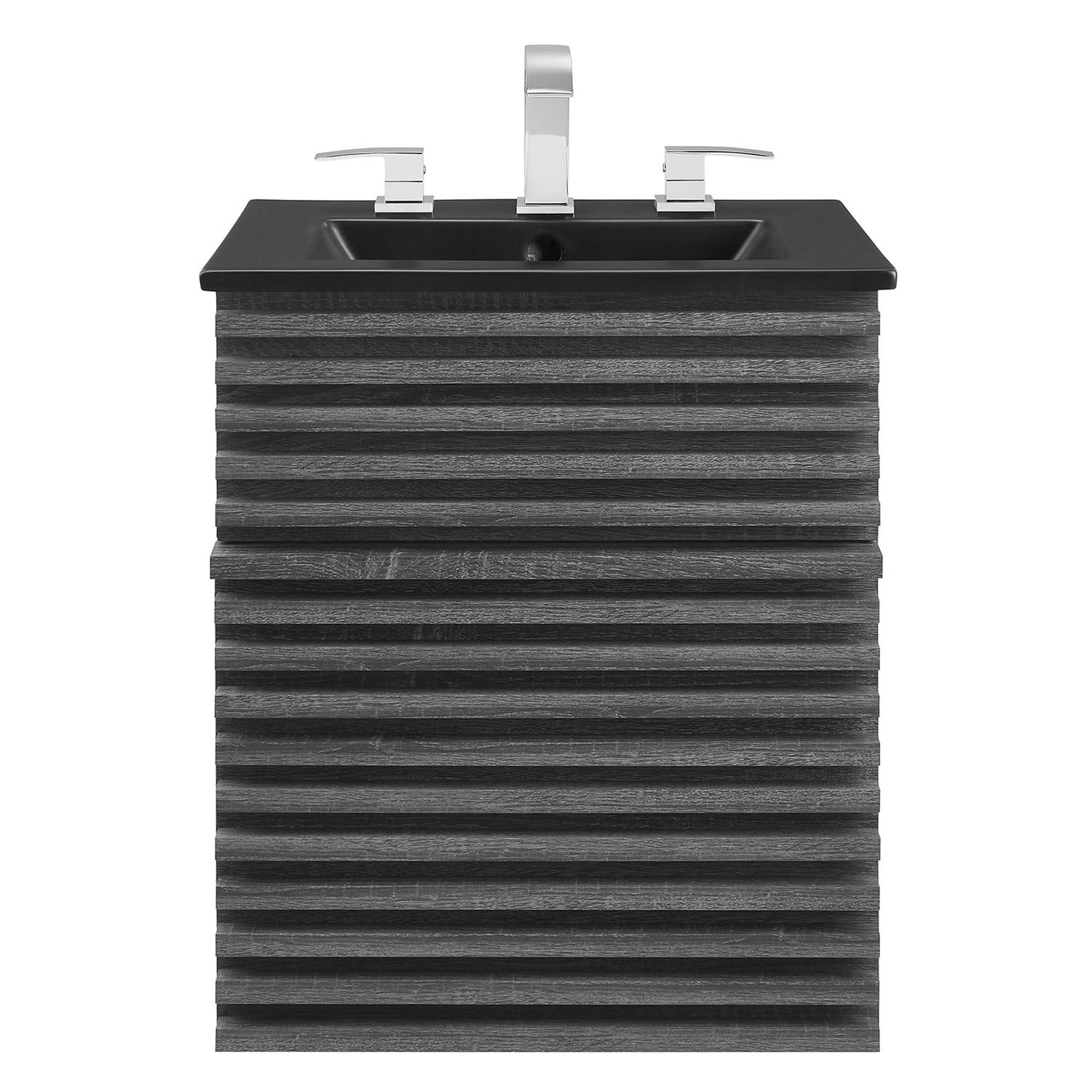 Render Wall-Mount Bathroom Vanity with Black Basin Included by Modway