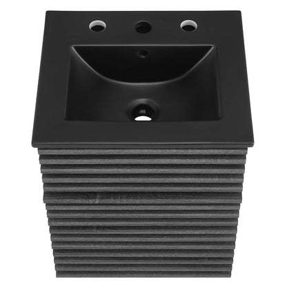 Render Wall-Mount Bathroom Vanity with Black Basin Included by Modway