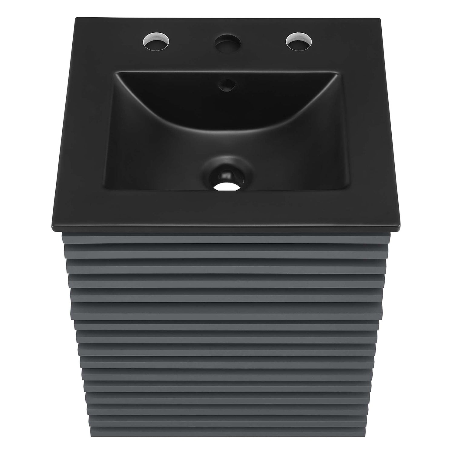 Render Wall-Mount Bathroom Vanity with Black Basin Included by Modway