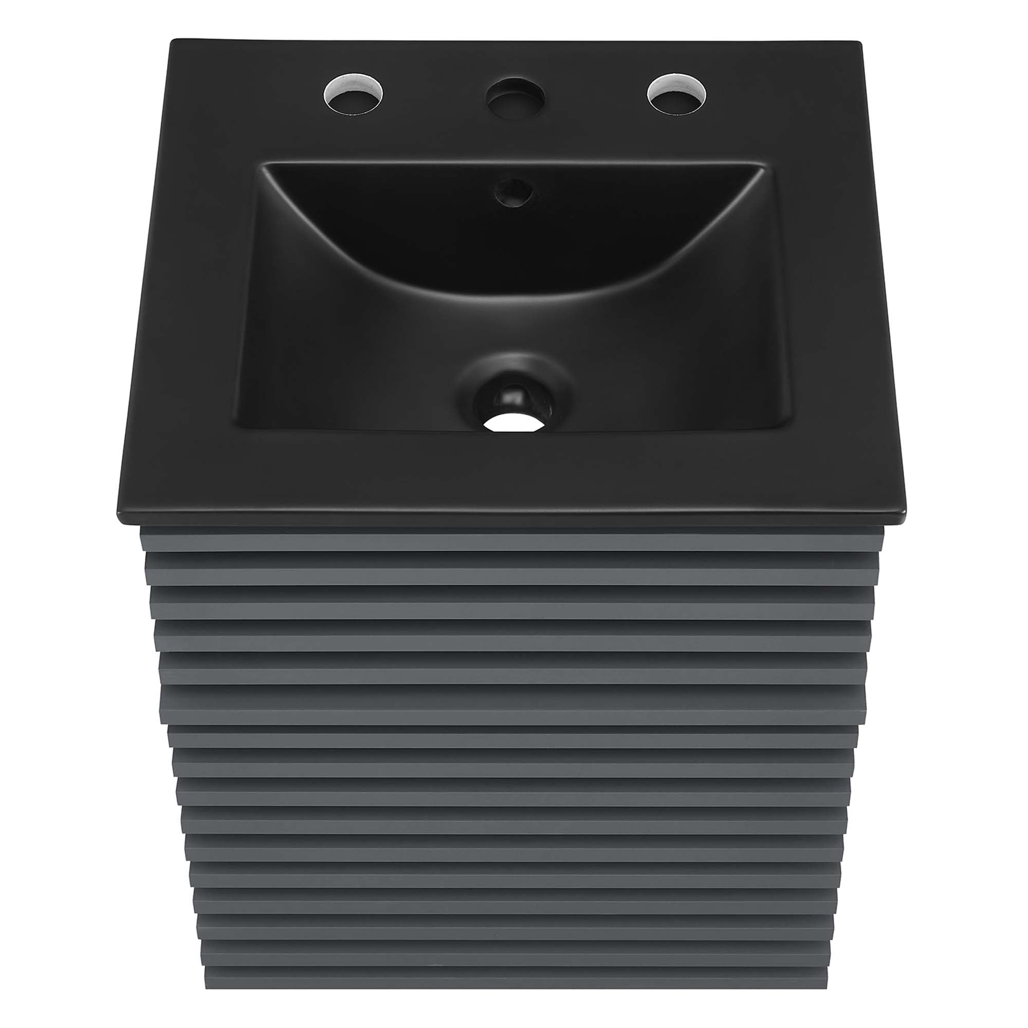 Render Wall-Mount Bathroom Vanity with Black Basin Included by Modway