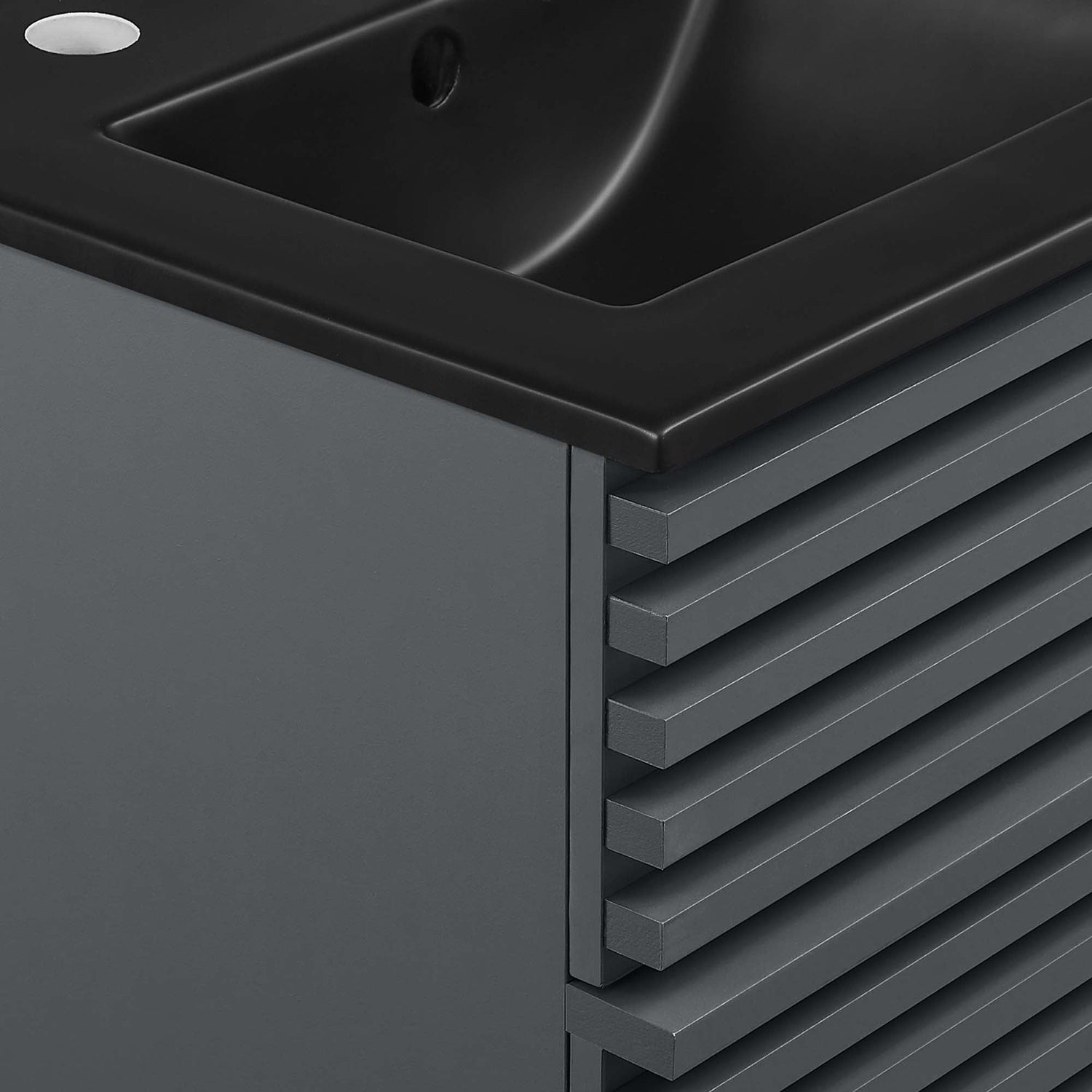 Render Wall-Mount Bathroom Vanity with Black Basin Included by Modway