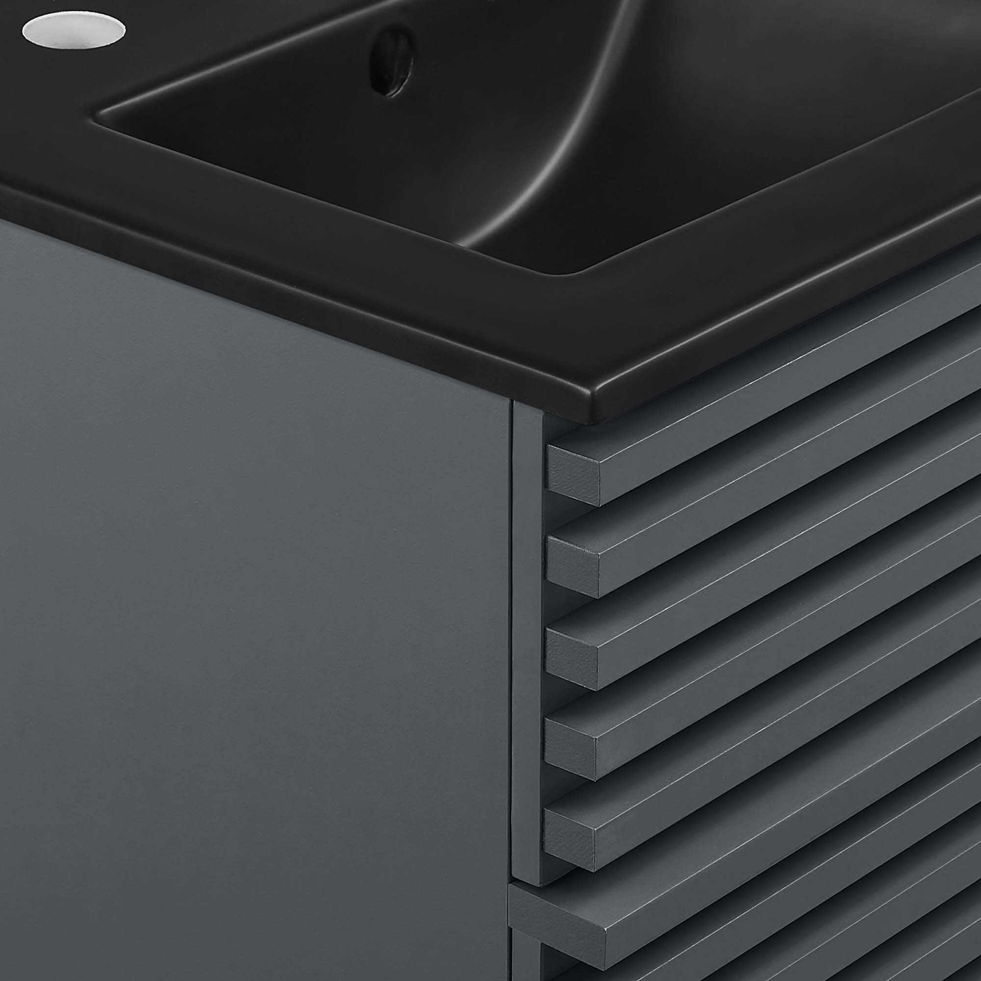 Render Wall-Mount Bathroom Vanity with Black Basin Included by Modway