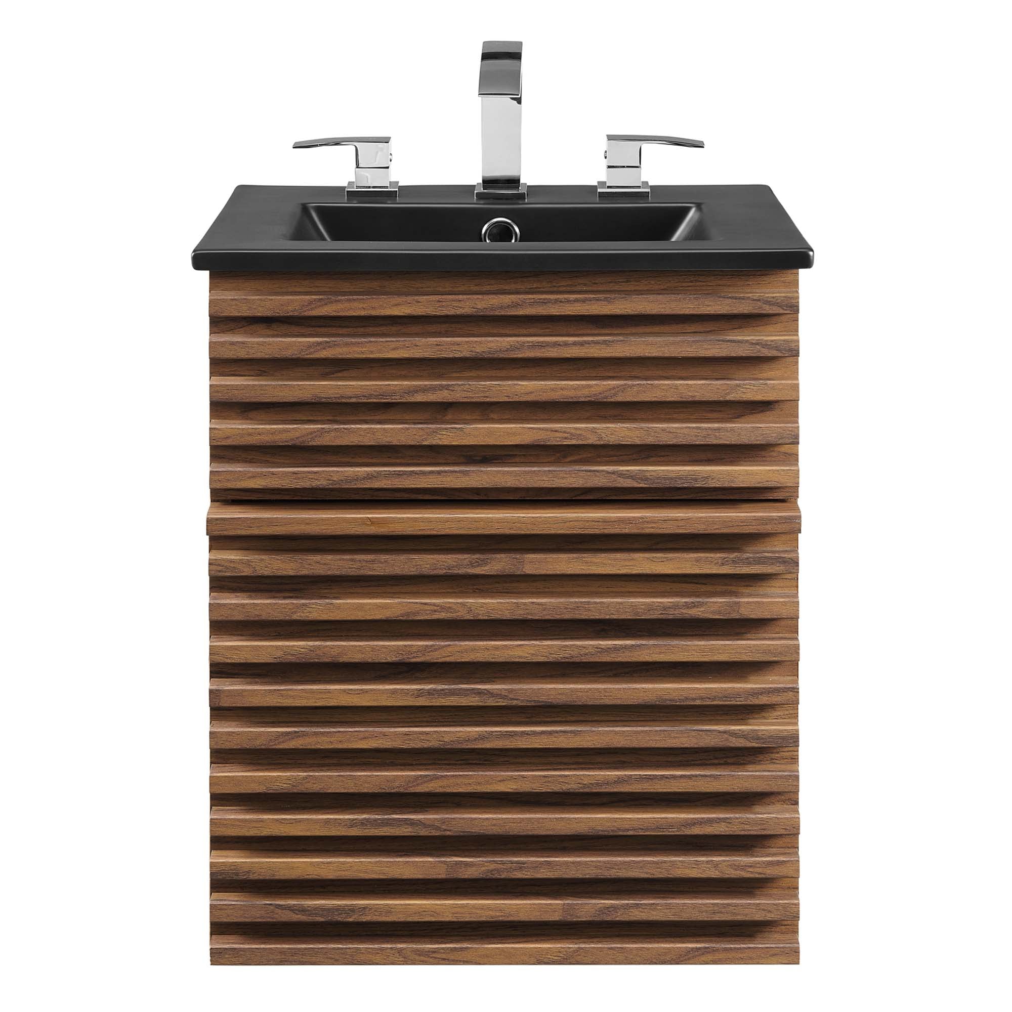 Render Wall-Mount Bathroom Vanity with Black Basin Included by Modway