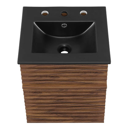 Render Wall-Mount Bathroom Vanity with Black Basin Included by Modway