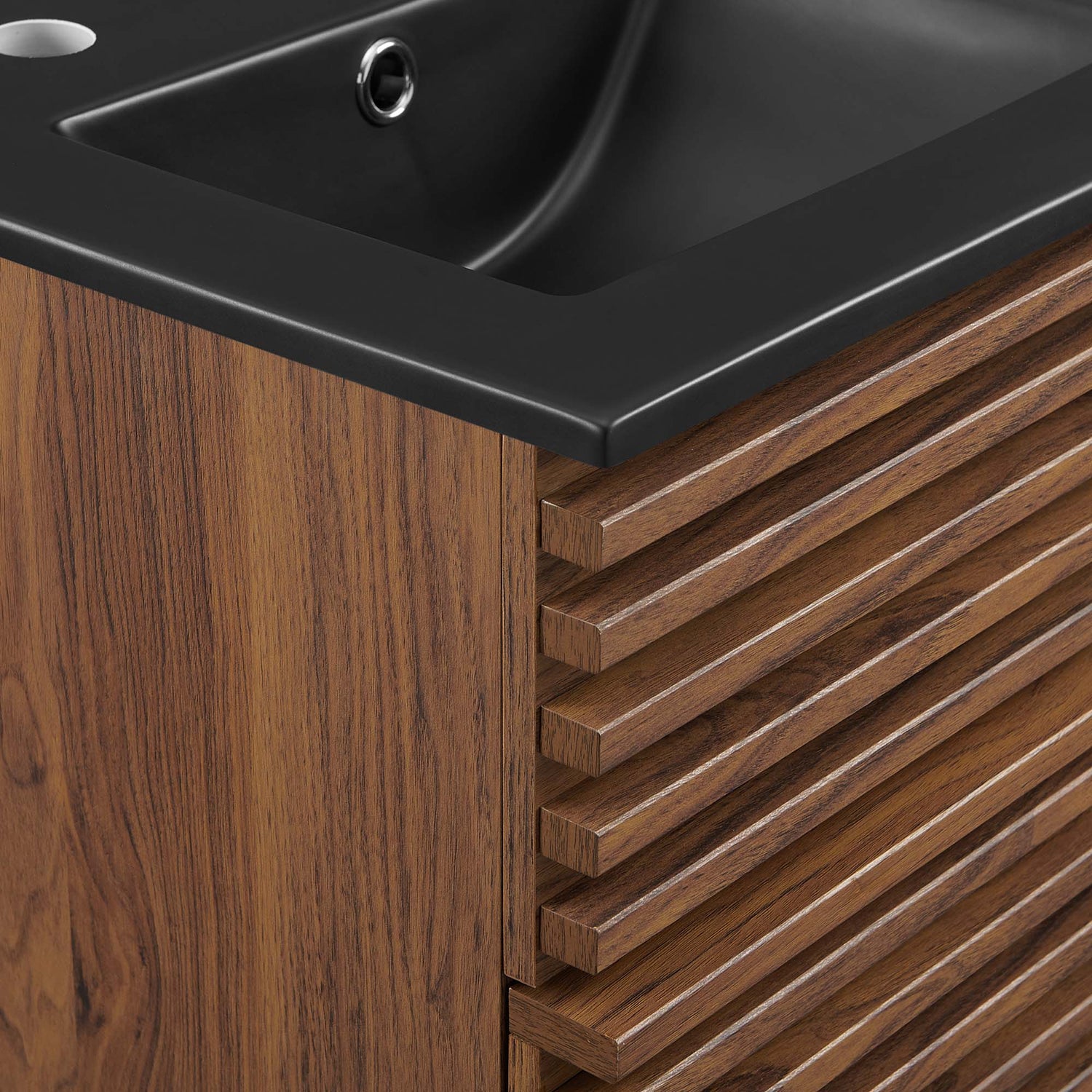 Render Wall-Mount Bathroom Vanity with Black Basin Included by Modway
