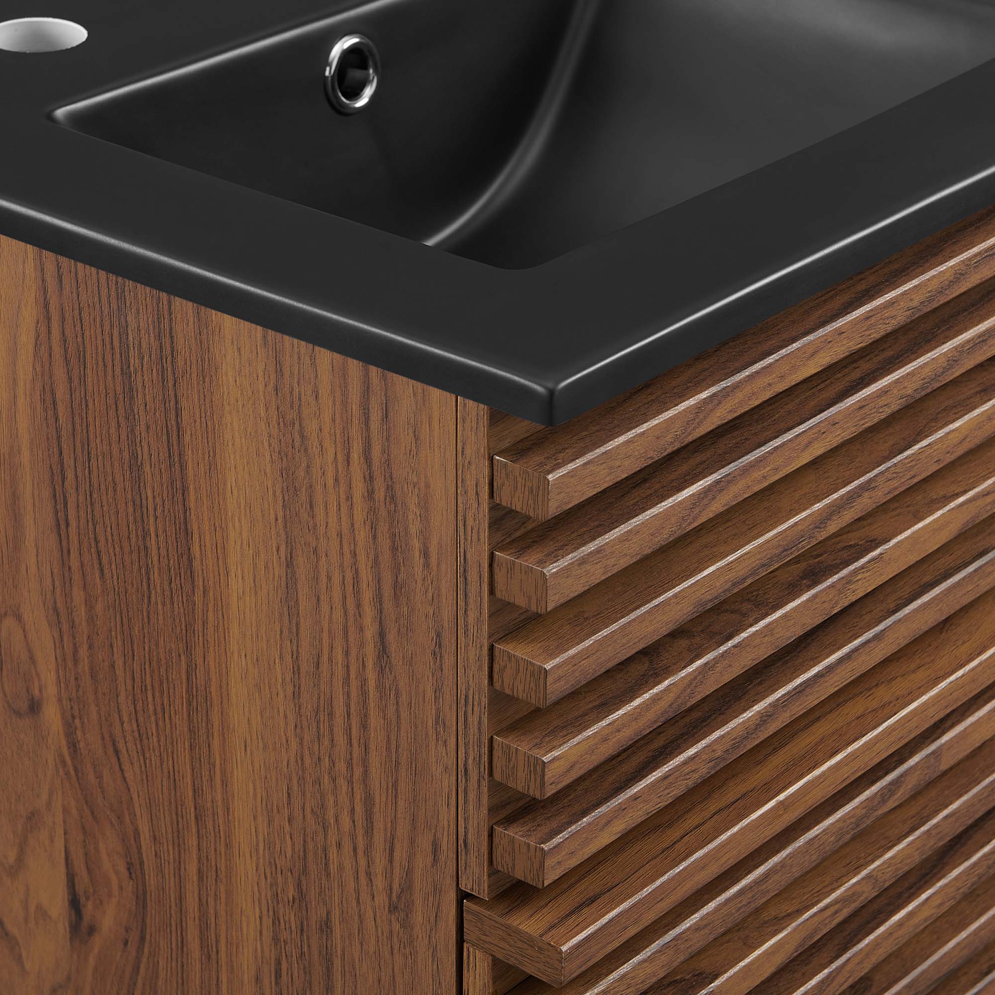 Render Wall-Mount Bathroom Vanity with Black Basin Included by Modway
