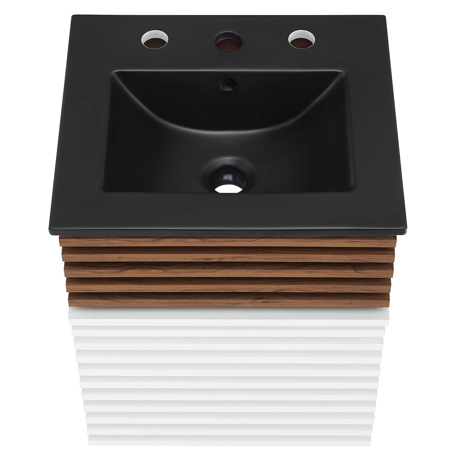 Render Wall-Mount Bathroom Vanity with Black Basin Included by Modway