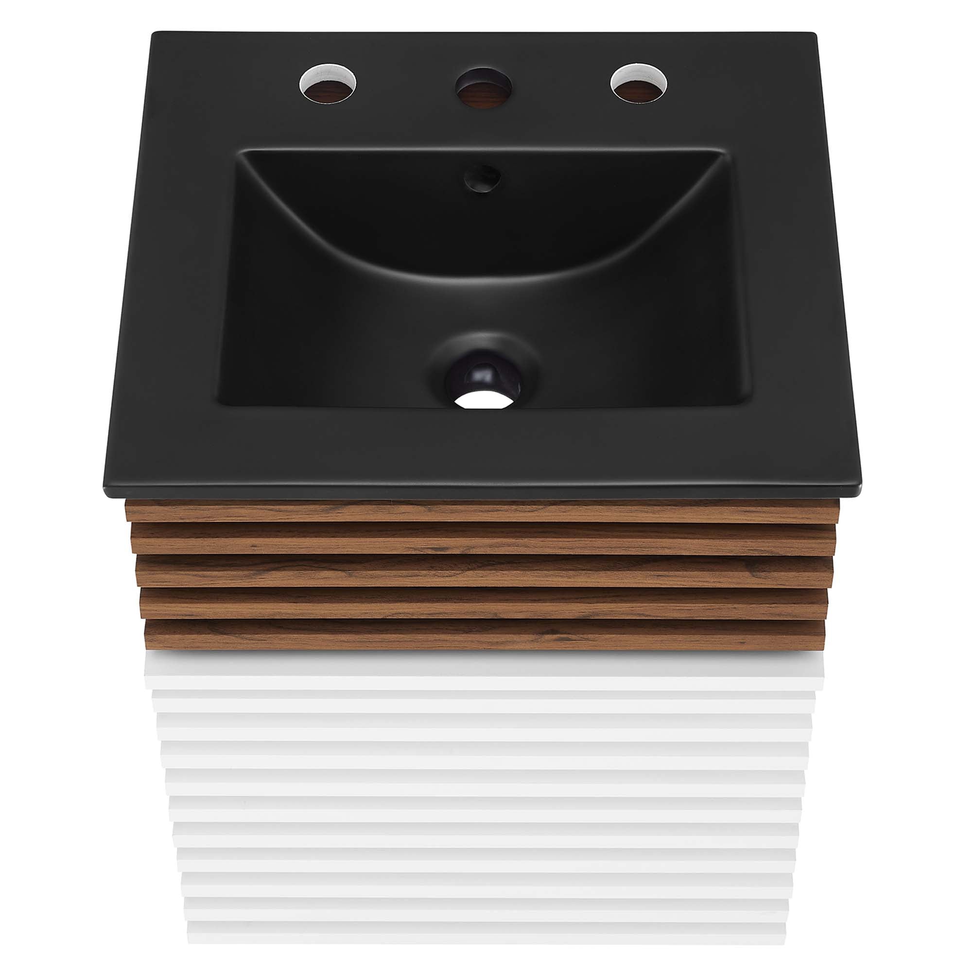 Render Wall-Mount Bathroom Vanity with Black Basin Included by Modway