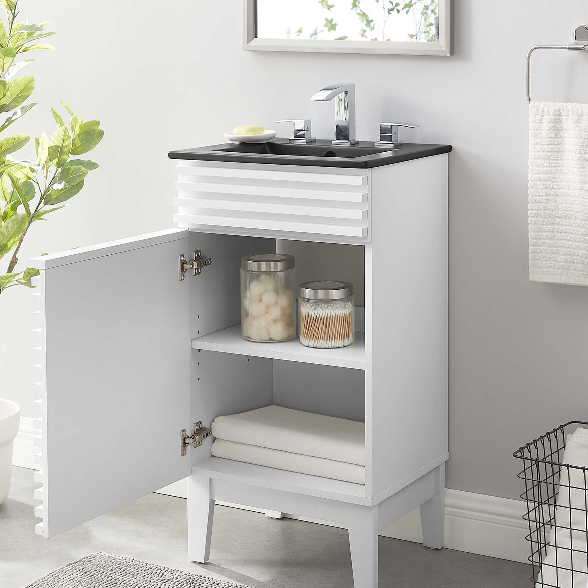 Render Bathroom Vanity with Black Basin Included By HouseBean