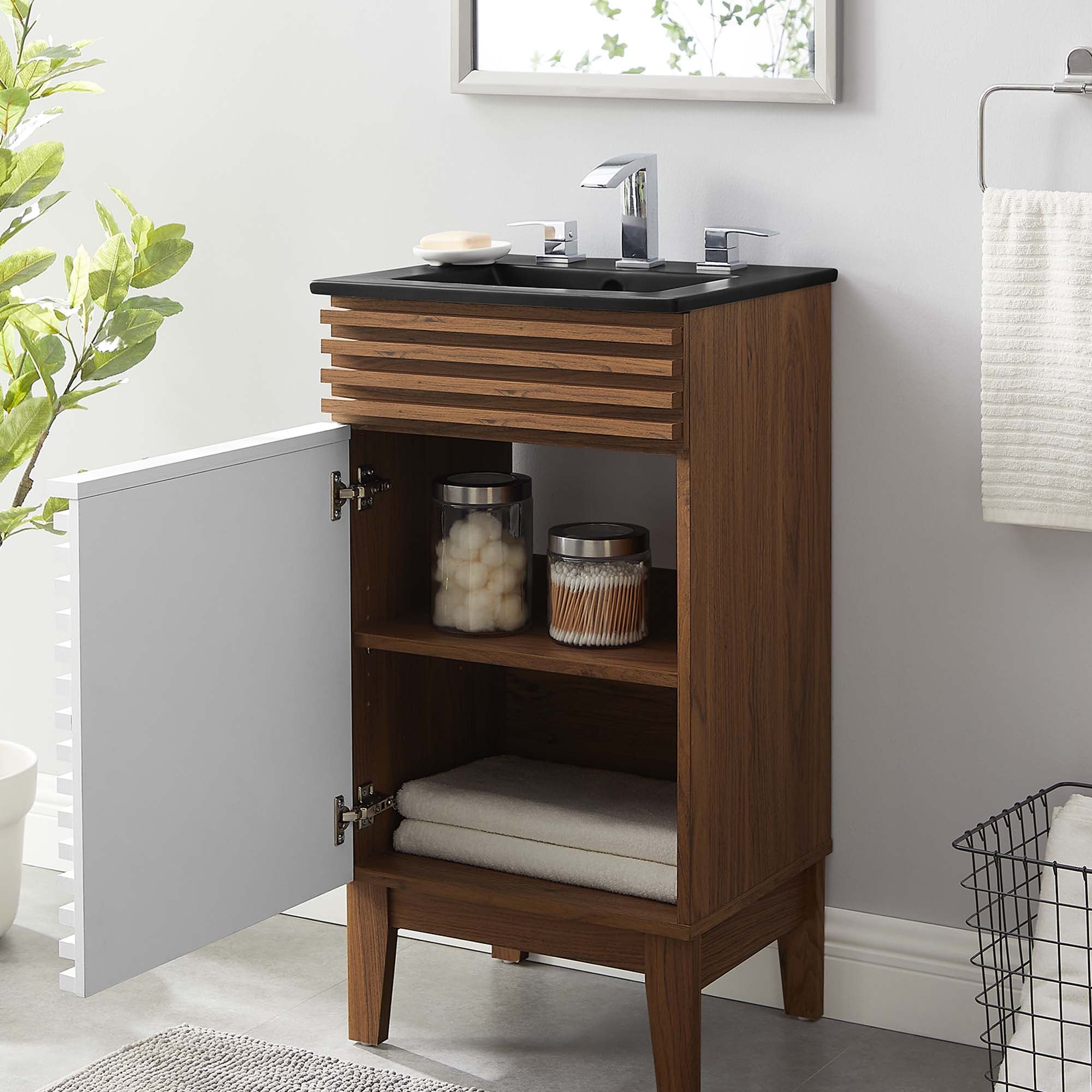 Render Bathroom Vanity with Black Basin Included By HouseBean