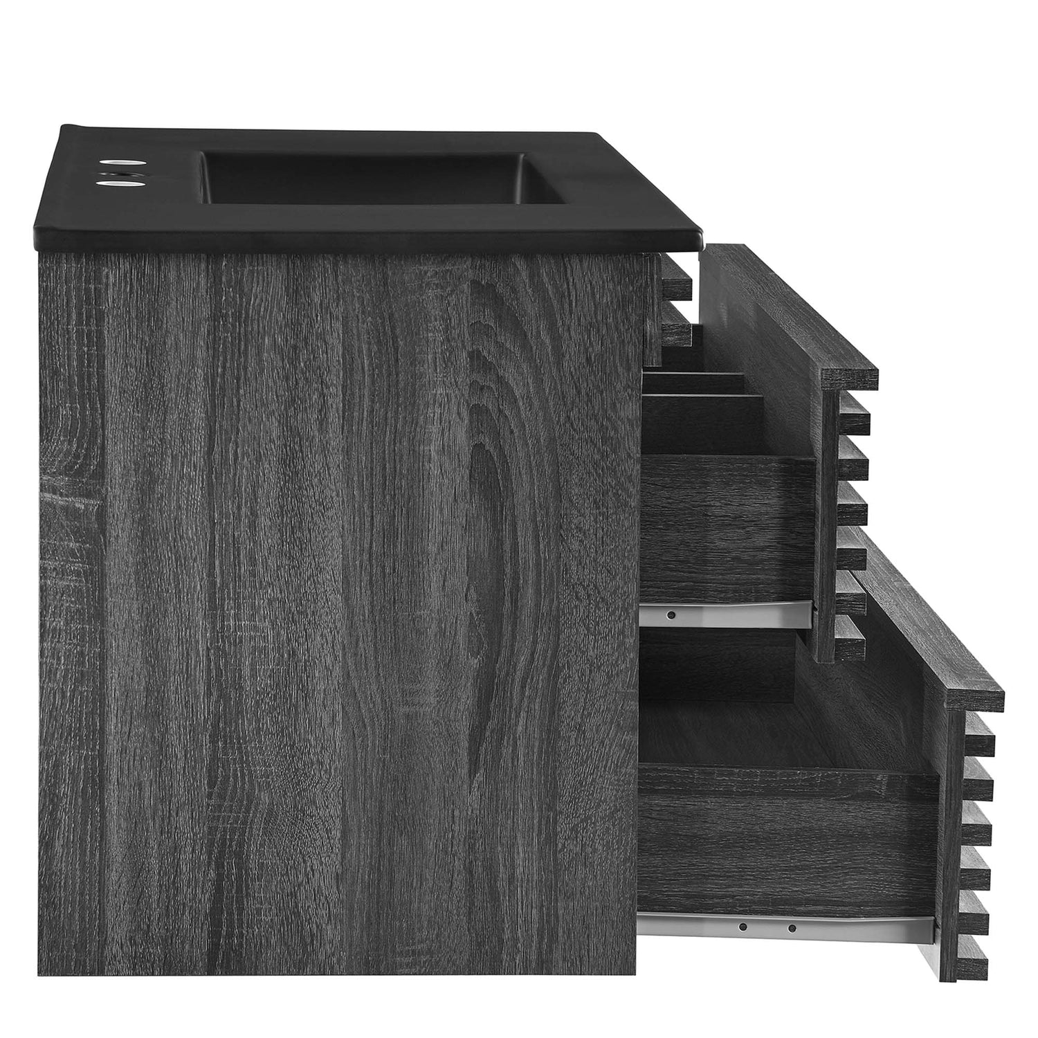 Render Wall-Mount Bathroom Vanity with Black Basin Included by Modway