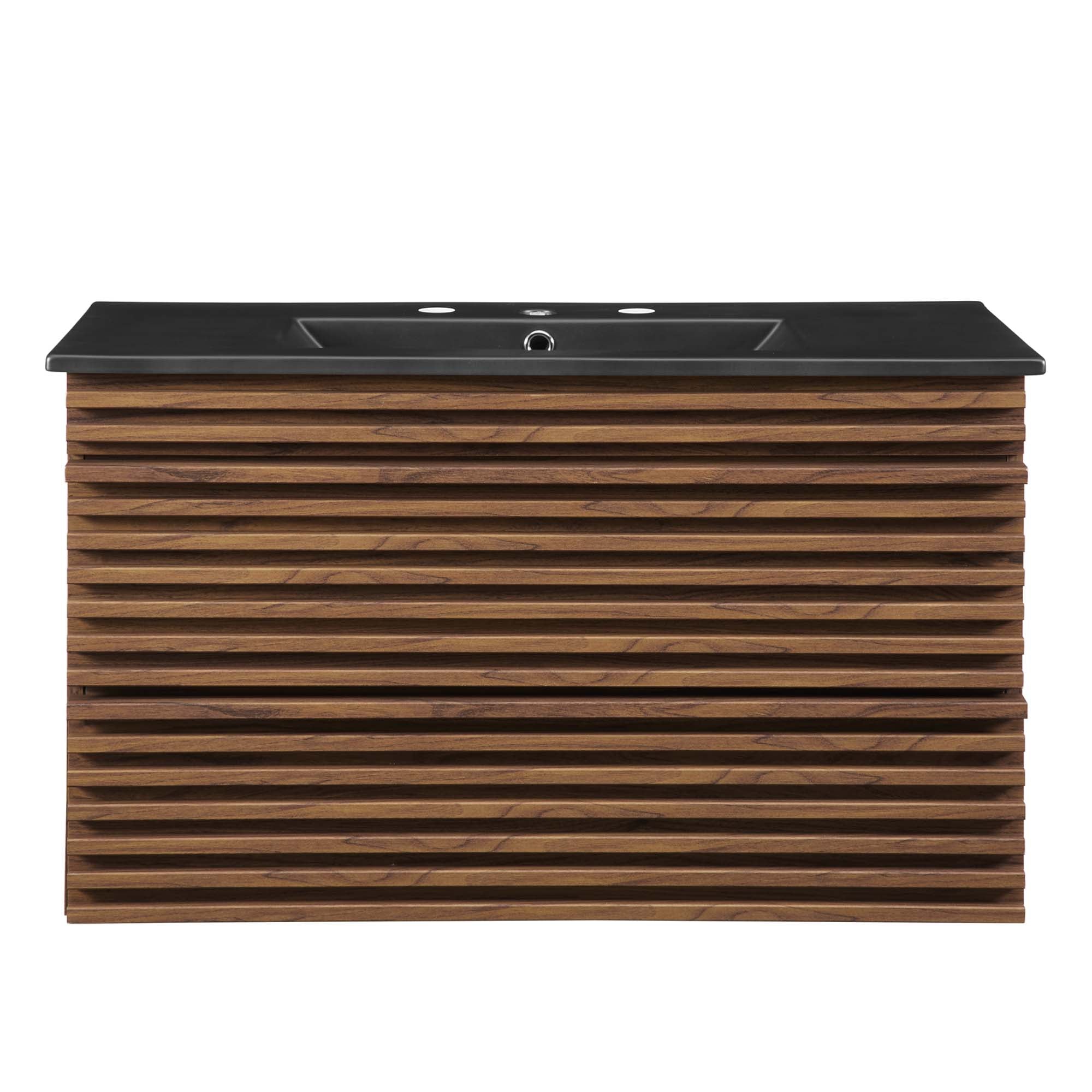 Render Wall-Mount Bathroom Vanity with Black Basin Included by Modway