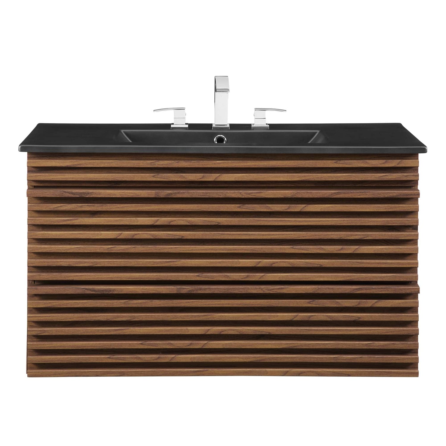 Render Wall-Mount Bathroom Vanity with Black Basin Included by Modway