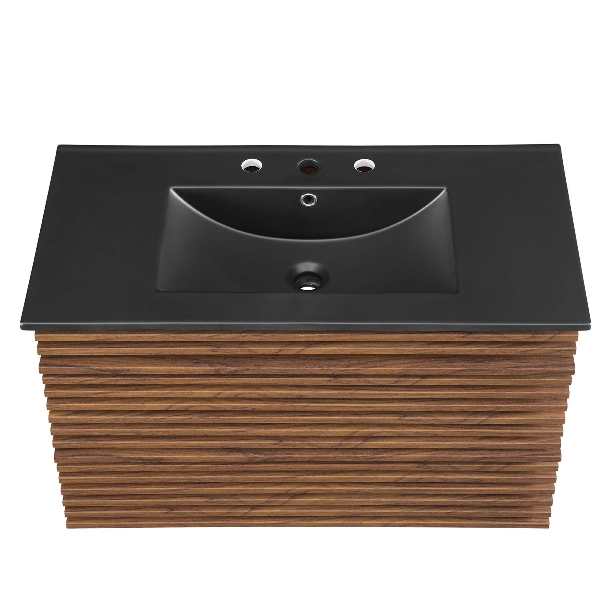 Render Wall-Mount Bathroom Vanity with Black Basin Included by Modway