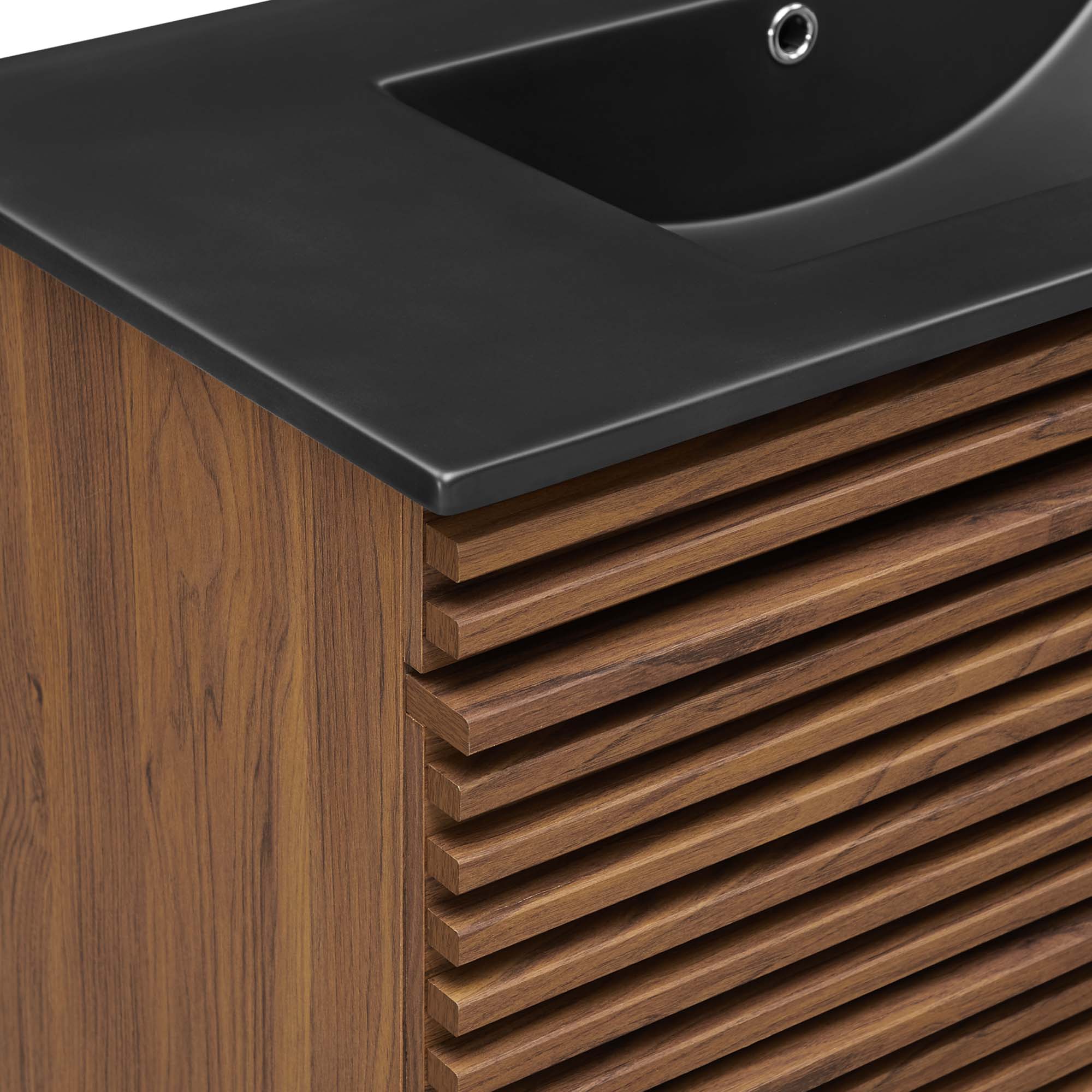 Render Wall-Mount Bathroom Vanity with Black Basin Included by Modway