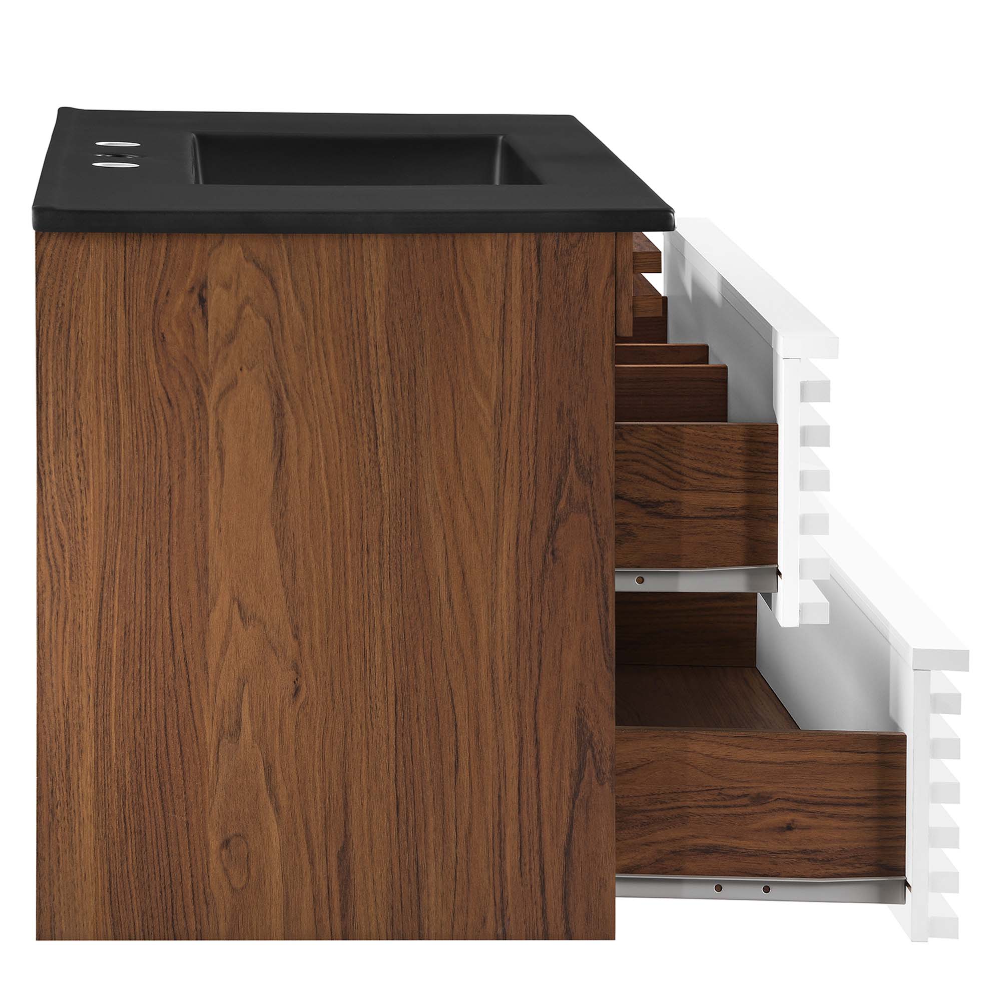 Render Wall-Mount Bathroom Vanity with Black Basin Included by Modway