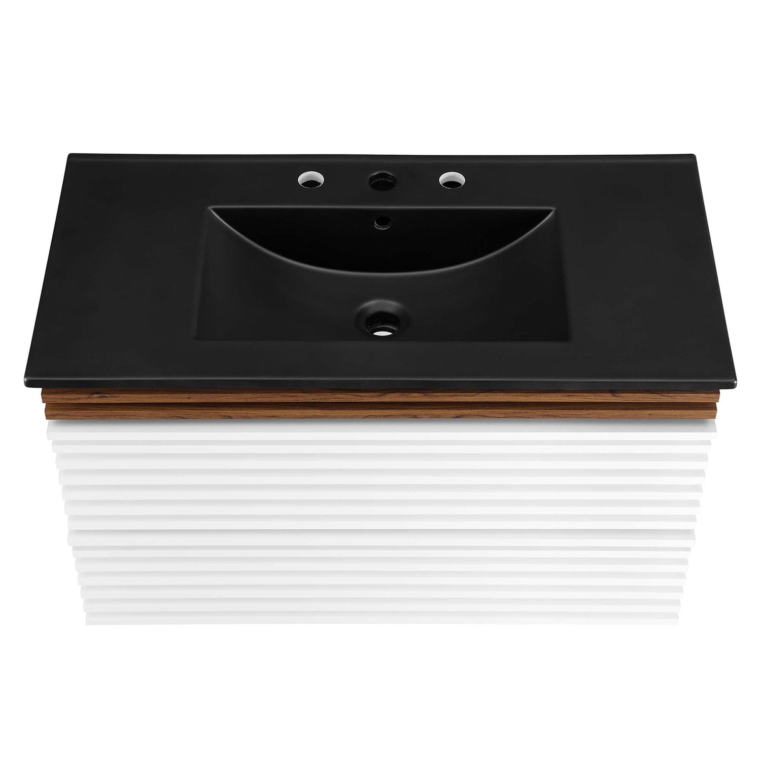 Render Wall-Mount Bathroom Vanity with Black Basin Included by Modway