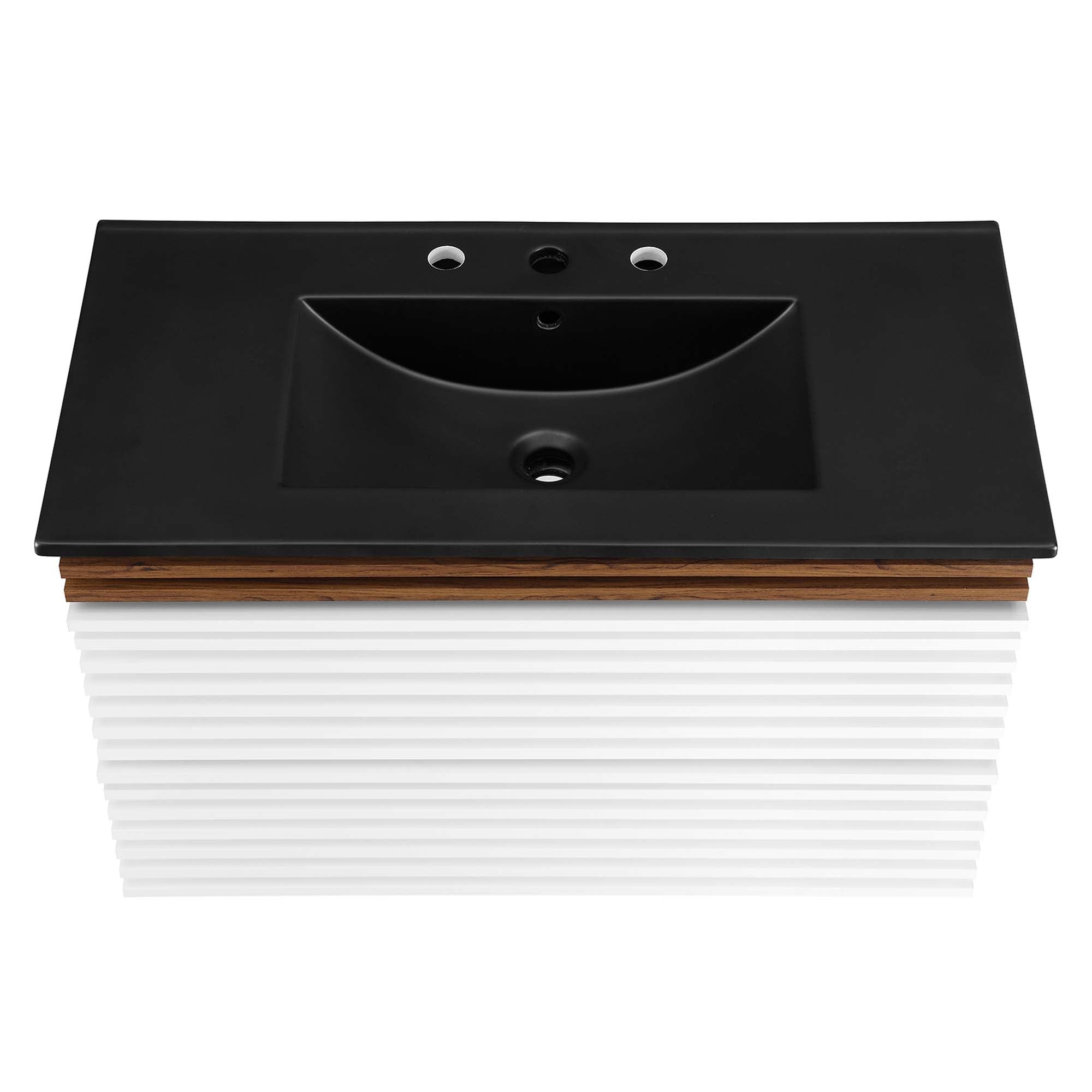 Render Wall-Mount Bathroom Vanity with Black Basin Included by Modway