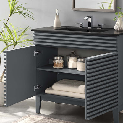 Render Bathroom Vanity with Black Basin Included By HouseBean