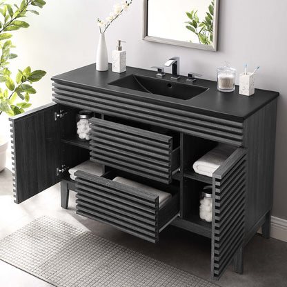 Render 48&quot; Bathroom Vanity with Black Basin Included by Modway