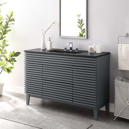 Render 48&quot; Bathroom Vanity with Black Basin Included by Modway