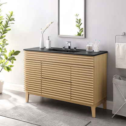 Render 48&quot; Bathroom Vanity with Black Basin Included by Modway