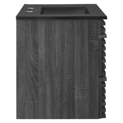Render Wall-Mount Bathroom Vanity with Black Basin Included by Modway