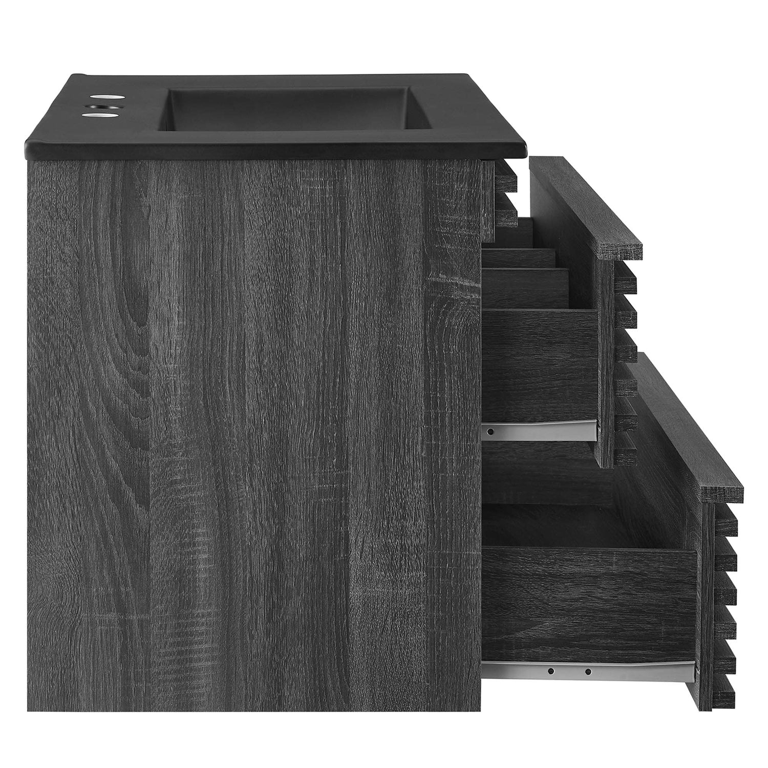 Render Wall-Mount Bathroom Vanity with Black Basin Included by Modway