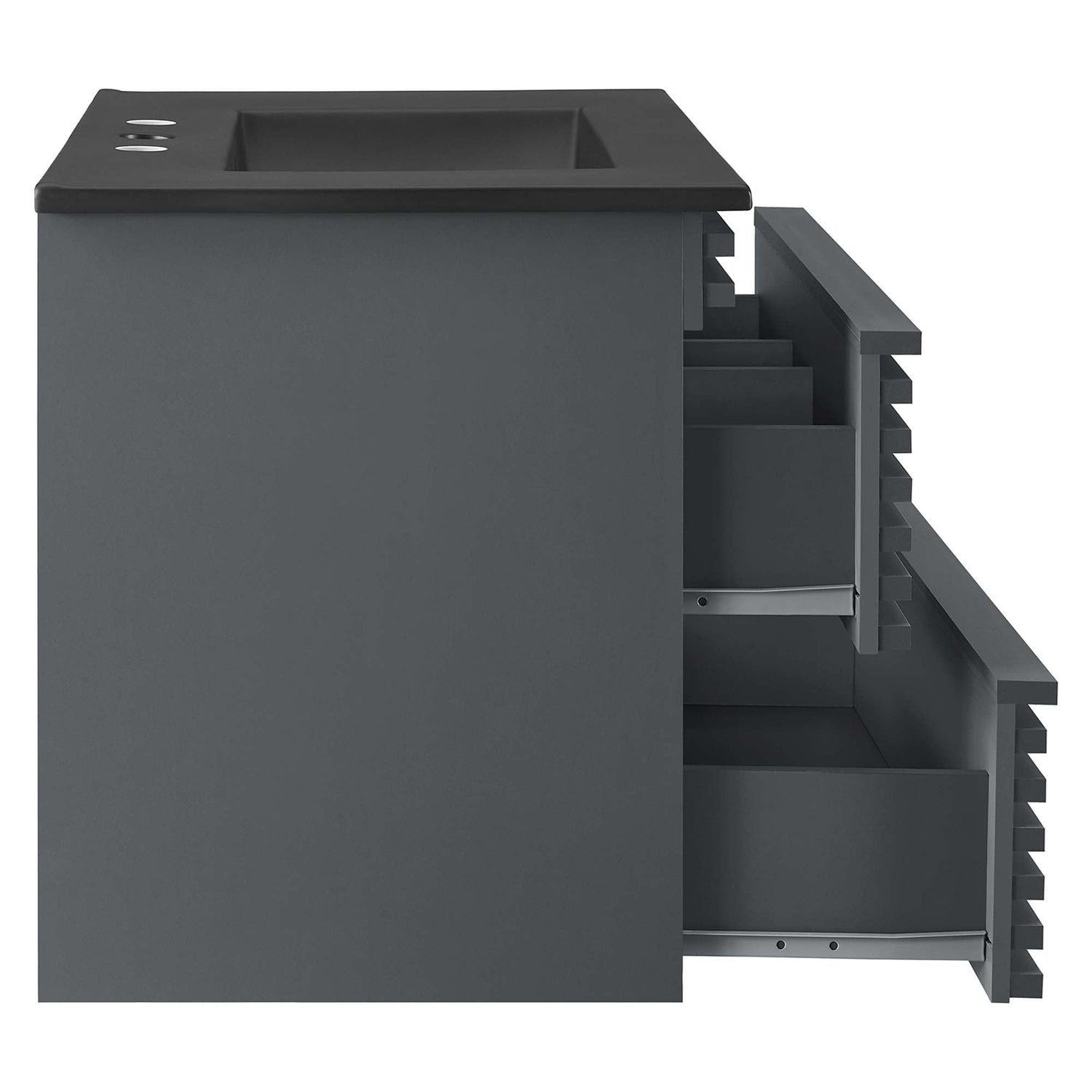 Render Wall-Mount Bathroom Vanity with Black Basin Included by Modway