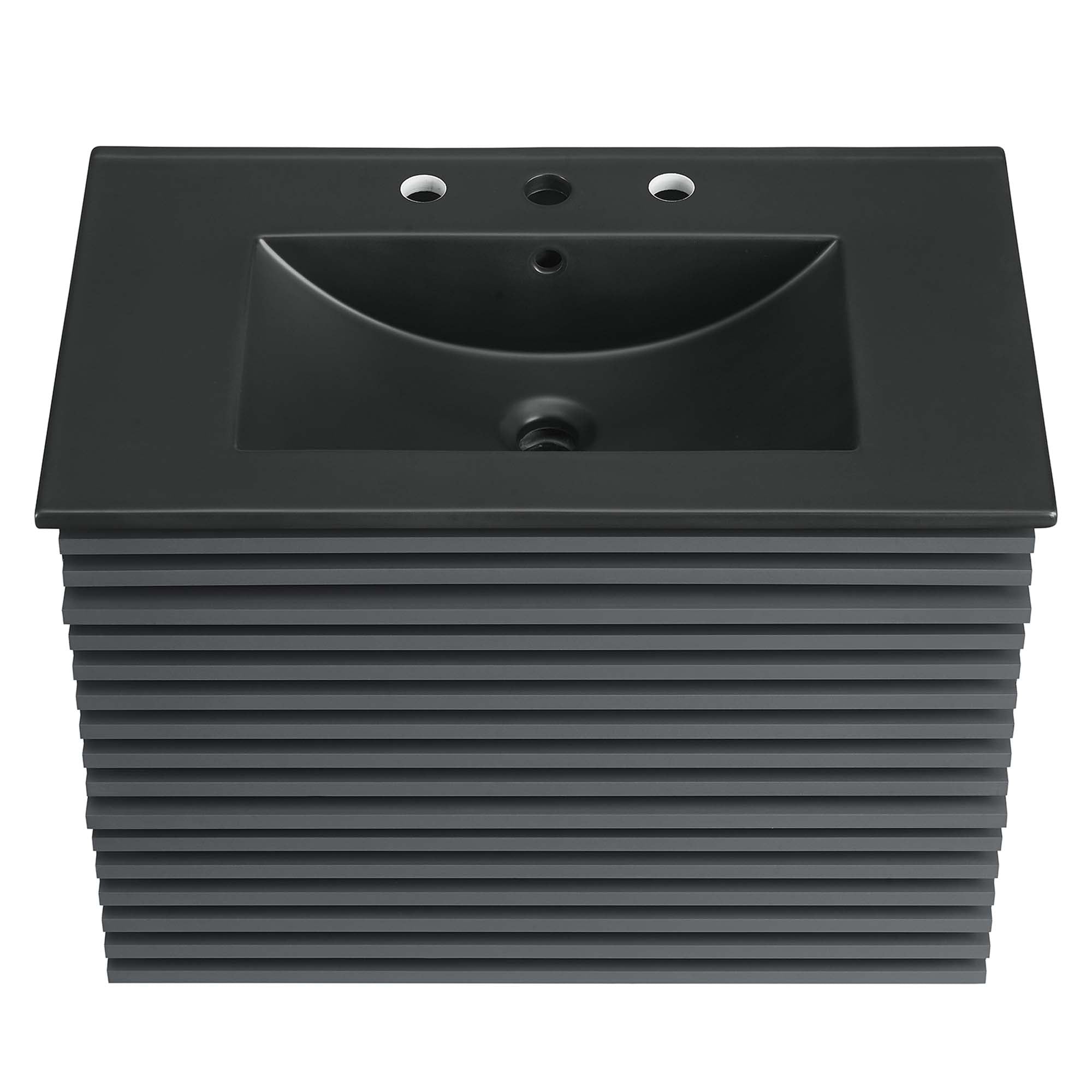 Render Wall-Mount Bathroom Vanity with Black Basin Included by Modway