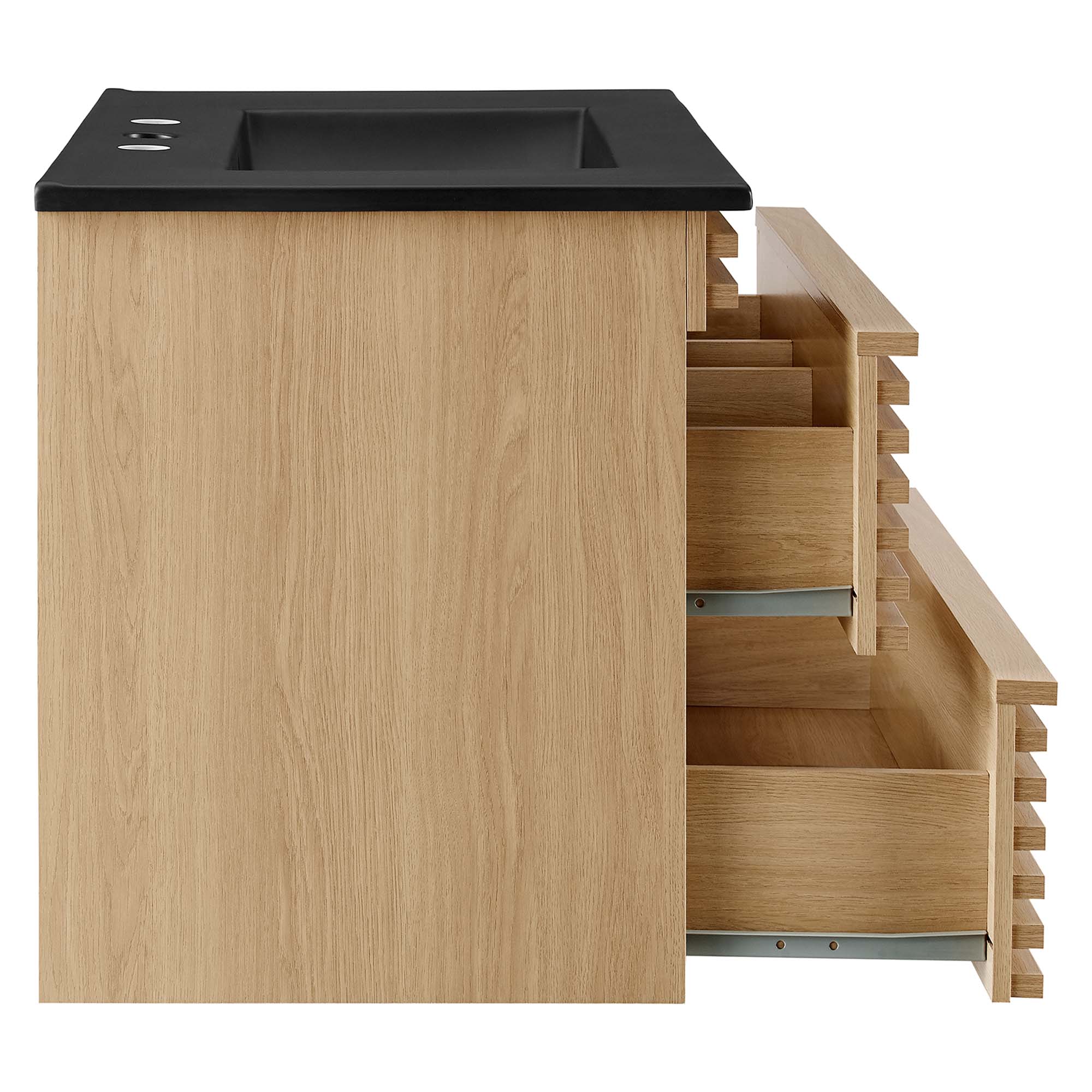 Render Wall-Mount Bathroom Vanity with Black Basin Included by Modway