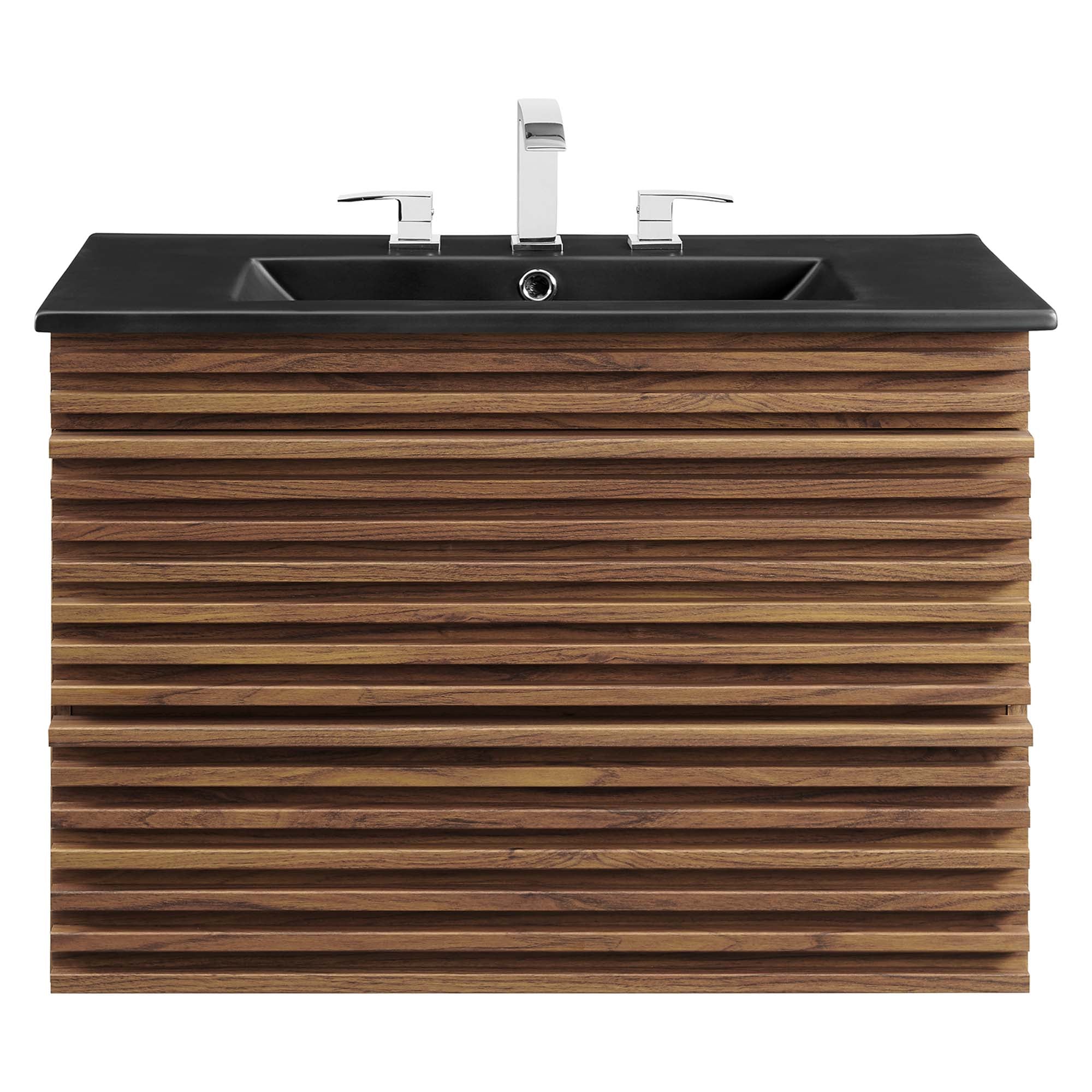 Render Wall-Mount Bathroom Vanity with Black Basin Included by Modway