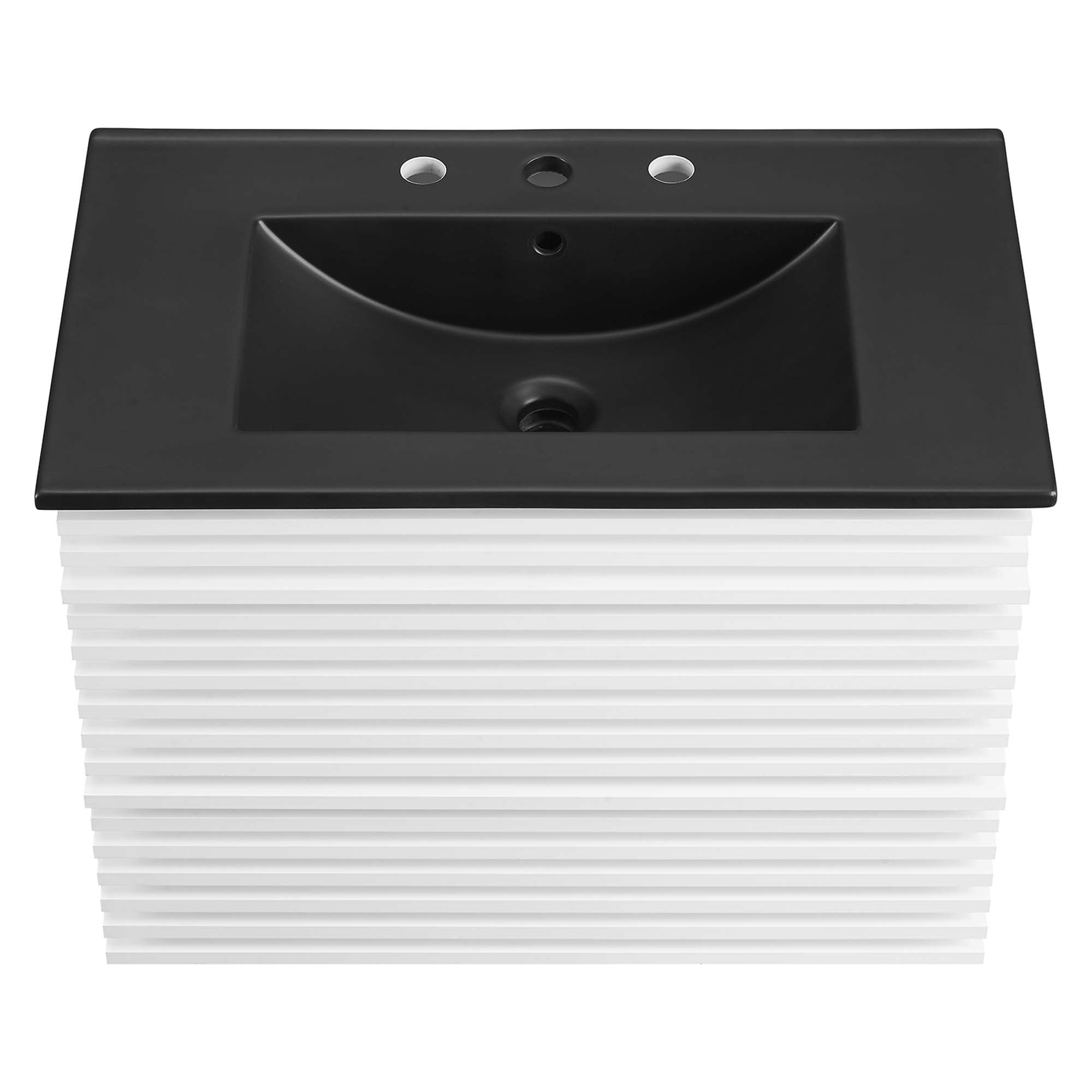 Render Wall-Mount Bathroom Vanity with Black Basin Included by Modway